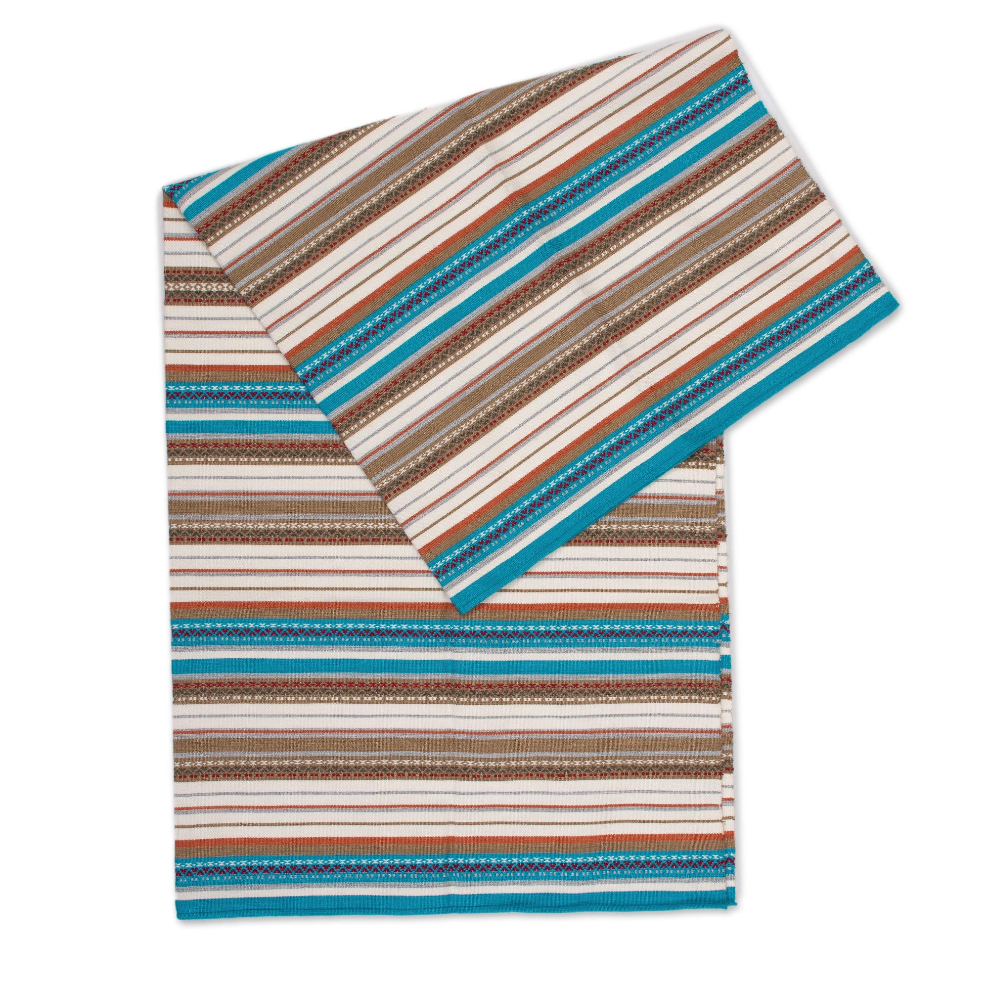 Premium Morning Stripes Handwoven Alpaca Blend Throw - Artisan Crafted in Peru