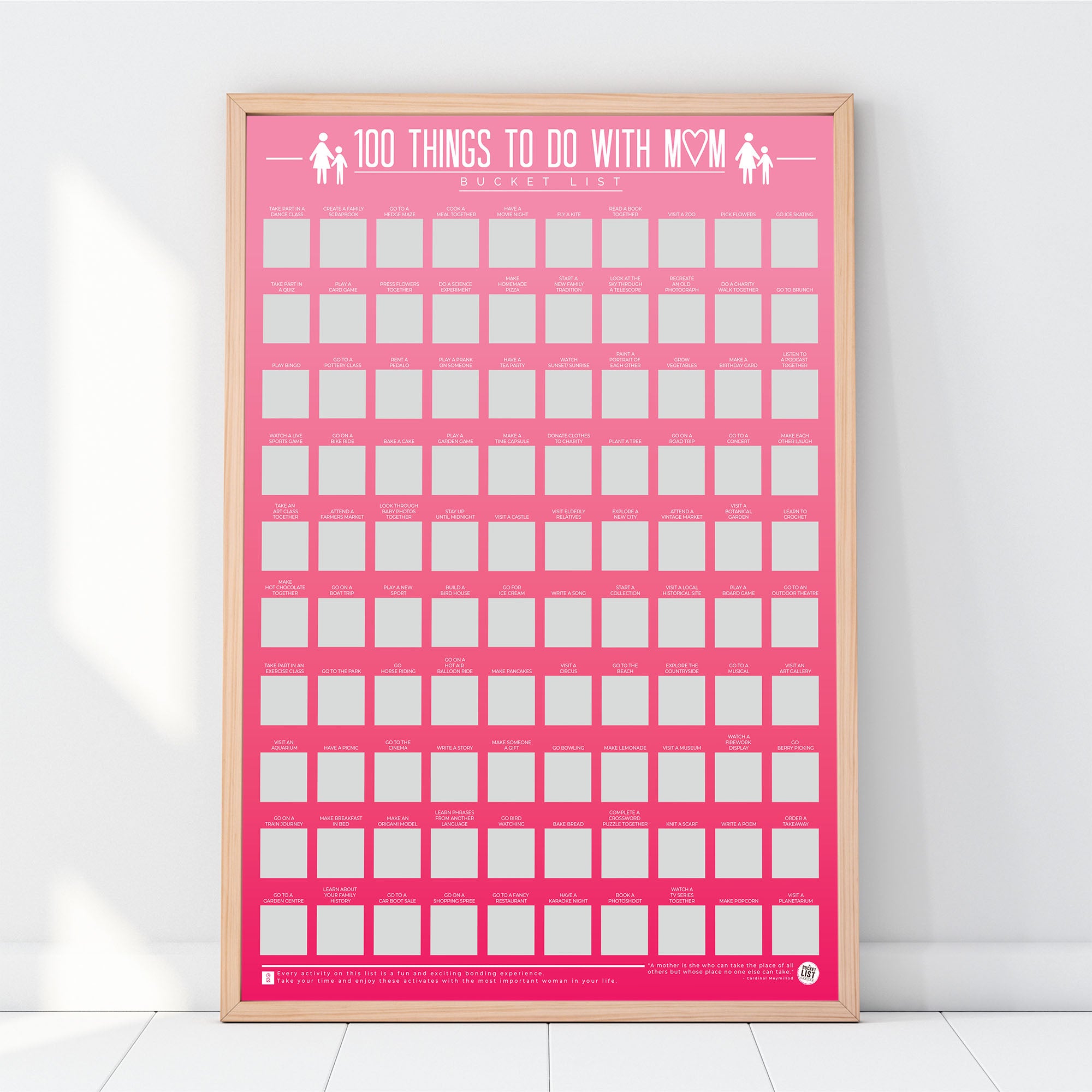 Ultimate 100 Things to Do with Mom Scratch Poster - Premium Bonding Activities