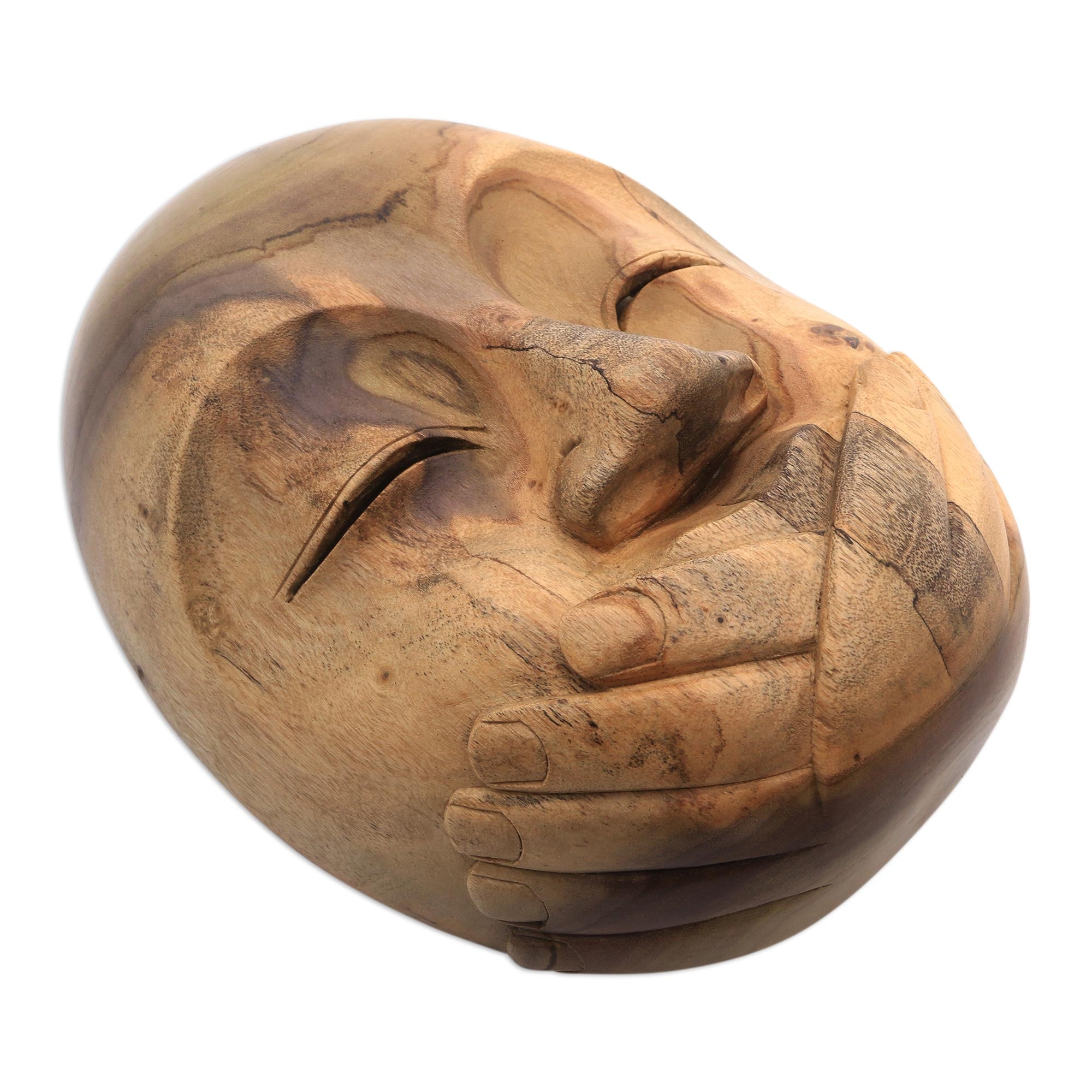 Premium Handcrafted Hibiscus Wood Wall Mask - Universal Expression Art