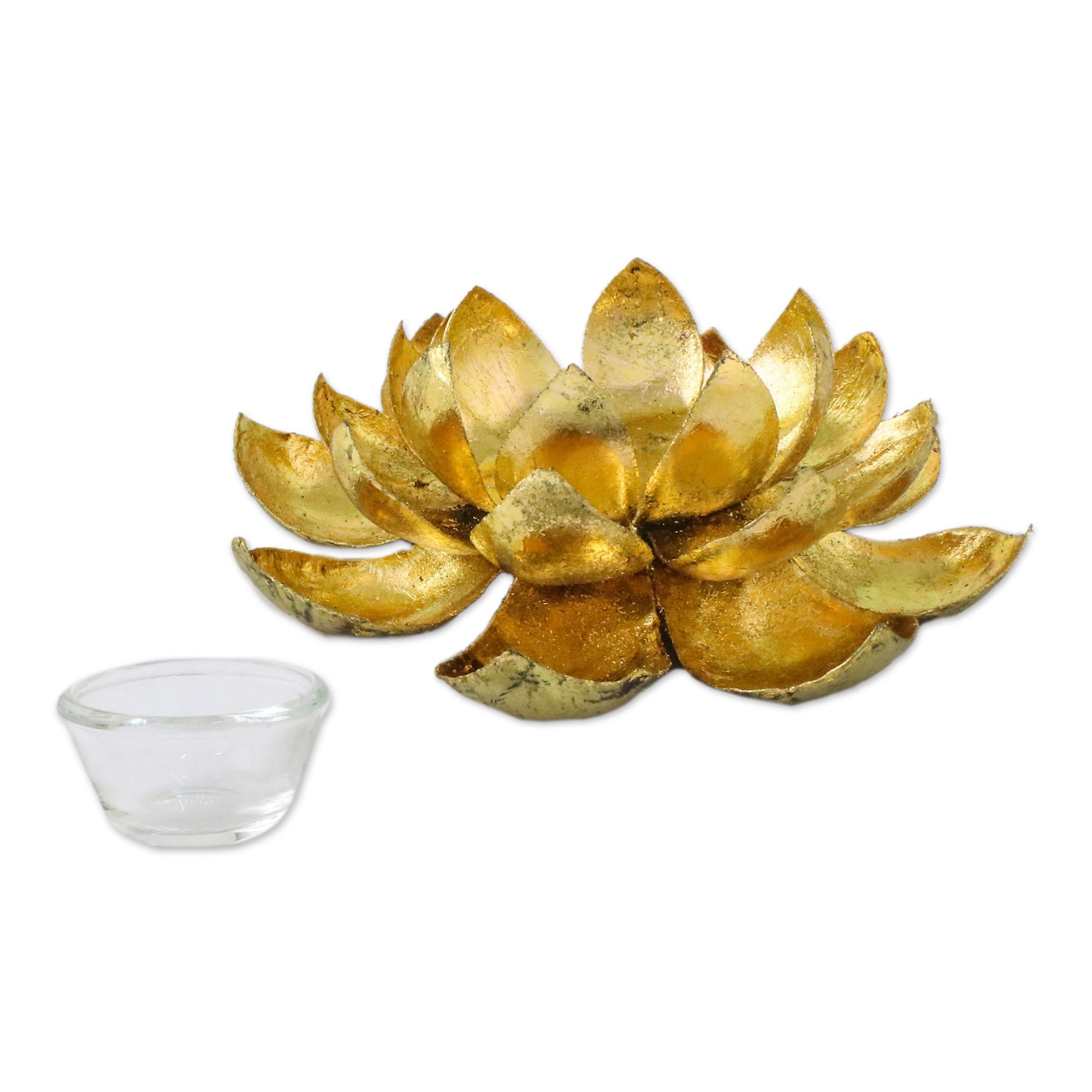 Premium Handcrafted Lotus Tealight Holder – Antique Steel Design from Thailand