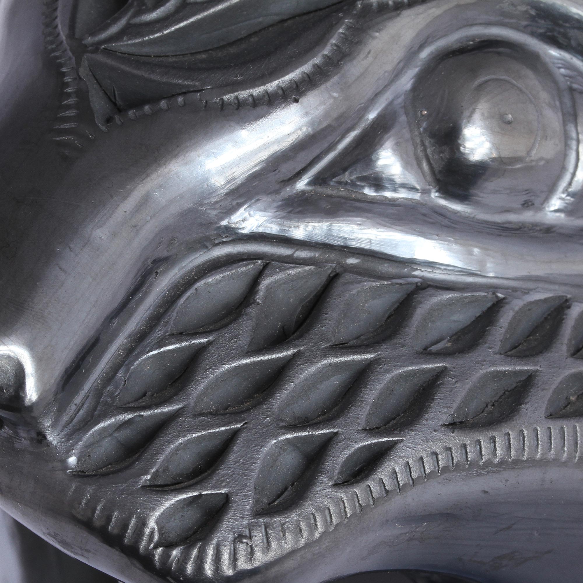 Premium Black Balam Barro Negro Ceramic Jaguar Mask - Authentic Mexican Wall Art