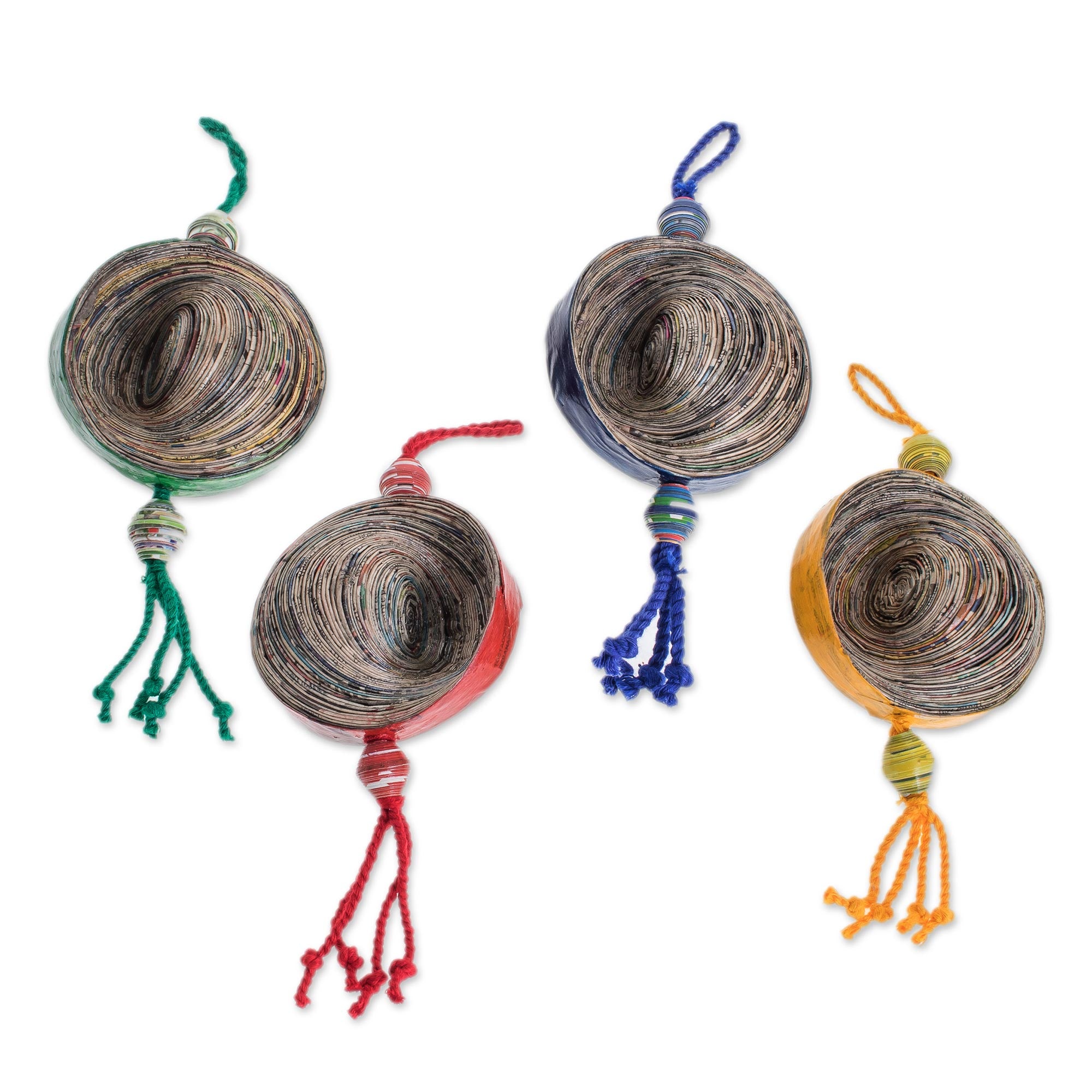 Premium Dancing Cosmos Recycled Paper Ornaments - Set of 4