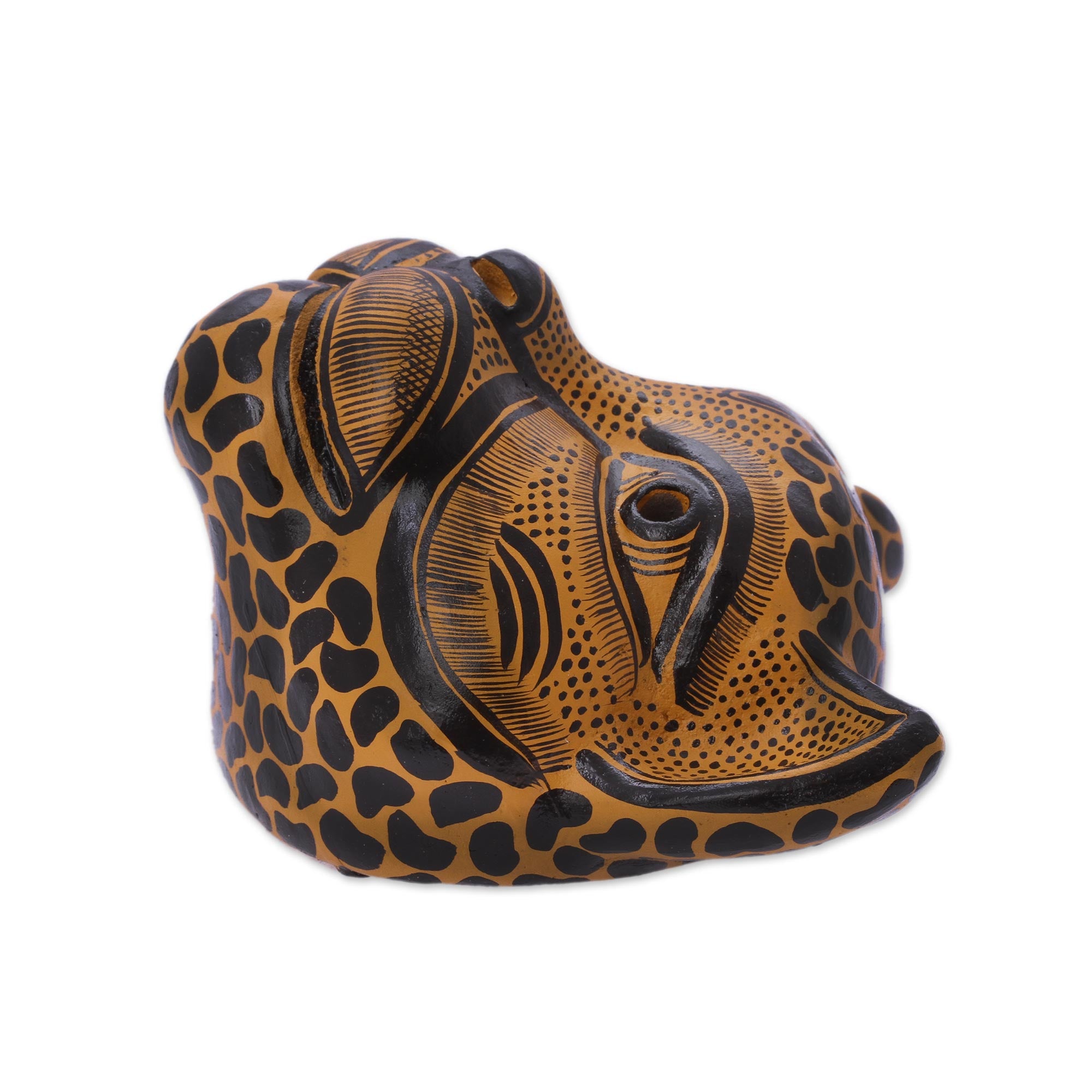 Premium Hand Carved Ceramic Jaguar Mask - Ultimate Wall Art