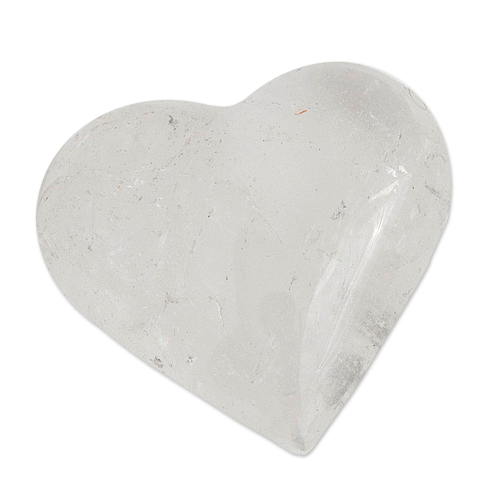 Premium Clear Crystal Quartz Heart Sculpture - Ultimate Balance & Serenity