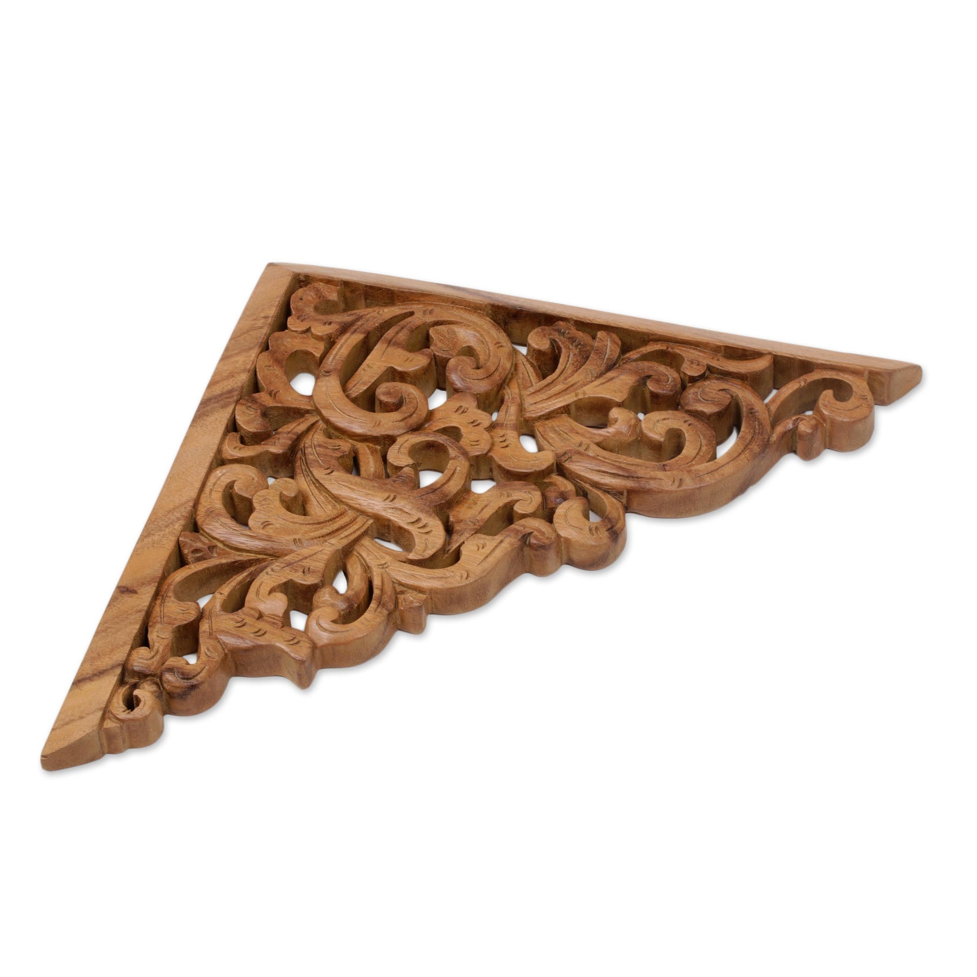 Premium Forest Corner Suar Wood Relief Panel - Handcrafted Bali Art