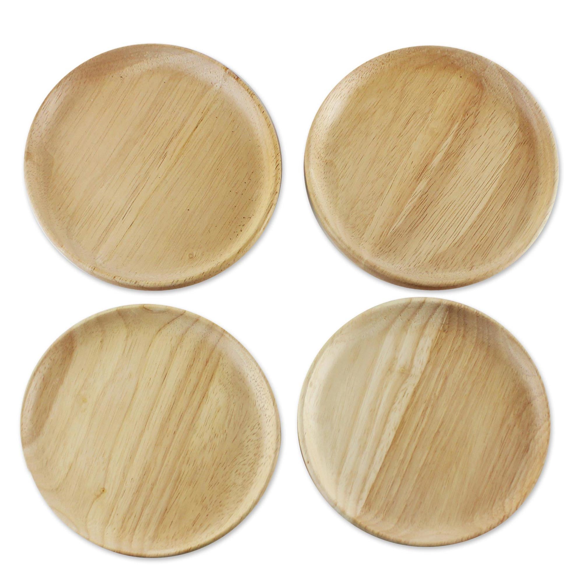 Premium Rubberwood Dessert Plates - Handcrafted in Thailand