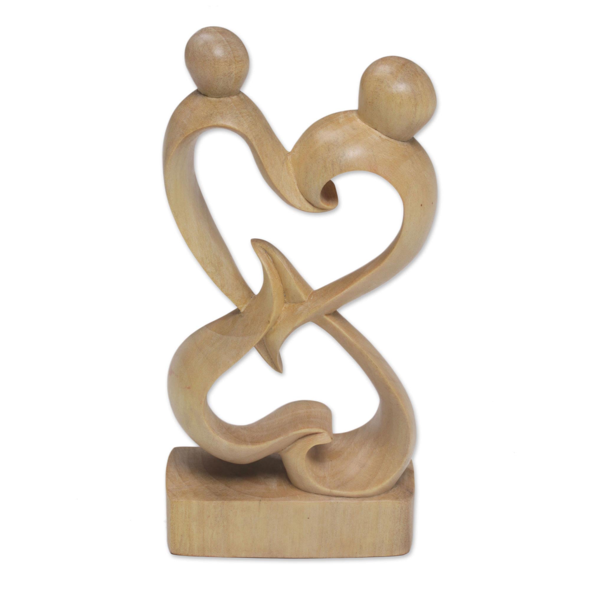 Premium Handcrafted Balinese Love Statue – Abstract Crocodile Wood Art
