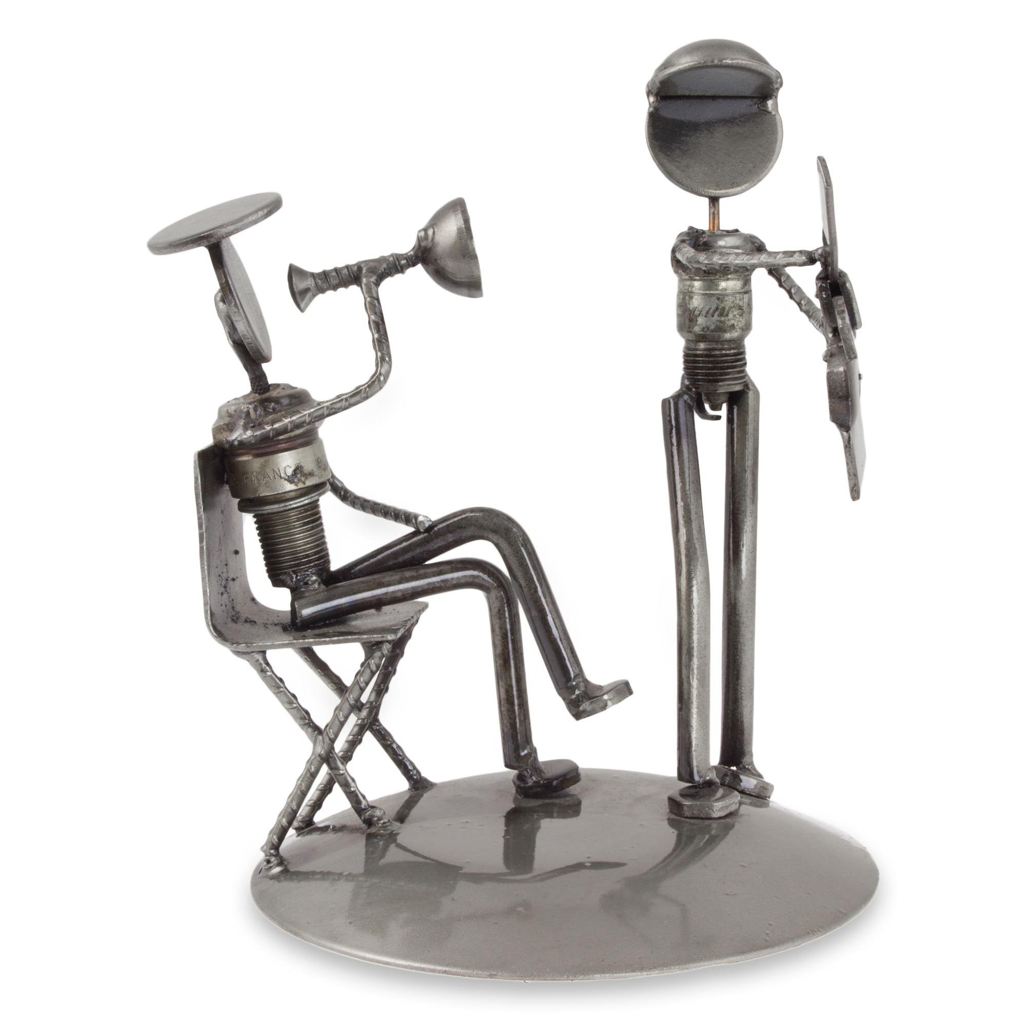 Premium Recycled Metal Rustic Film Director Sculpture - Handmade Art