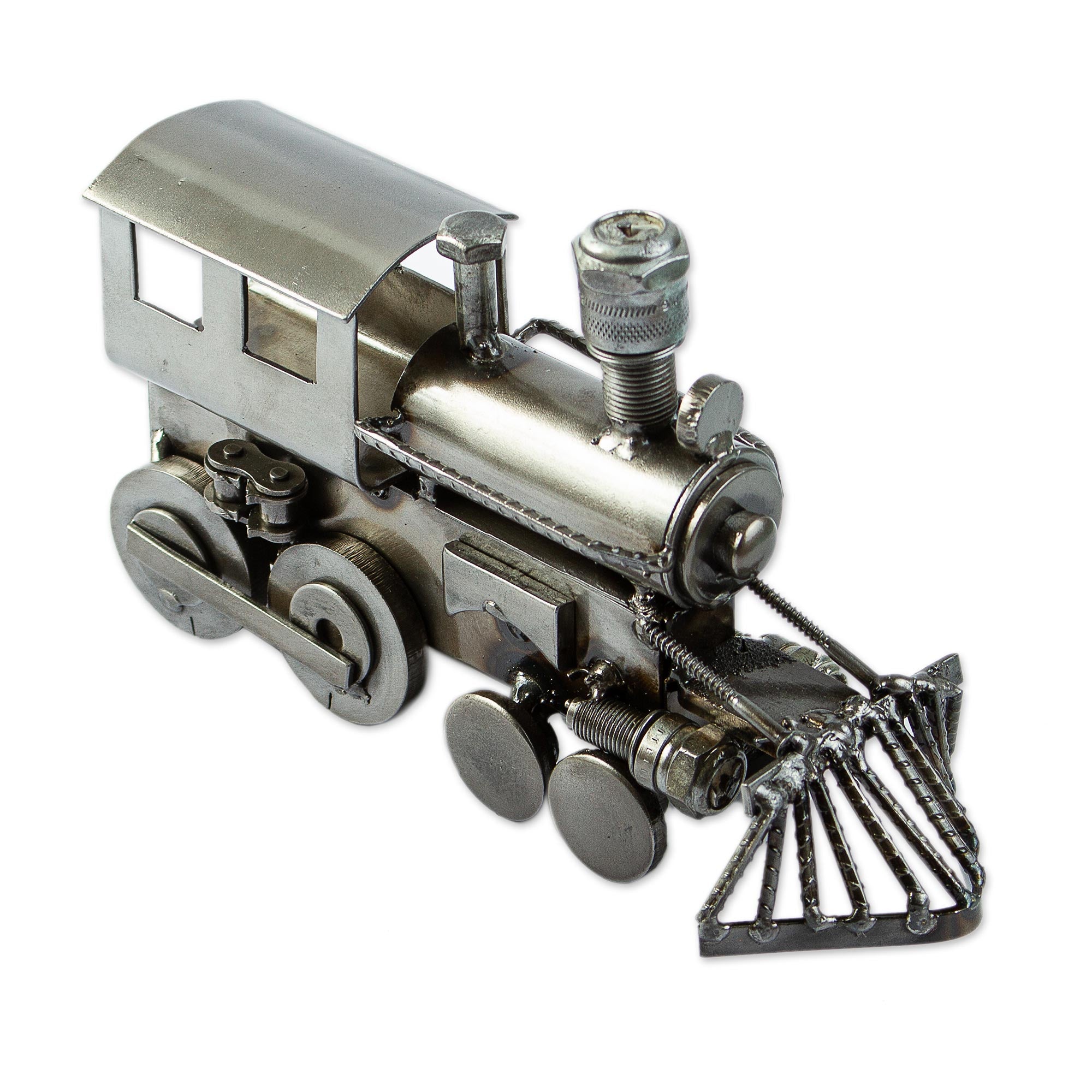Premium Rustic Locomotive Sculpture - Recycled Metal Art