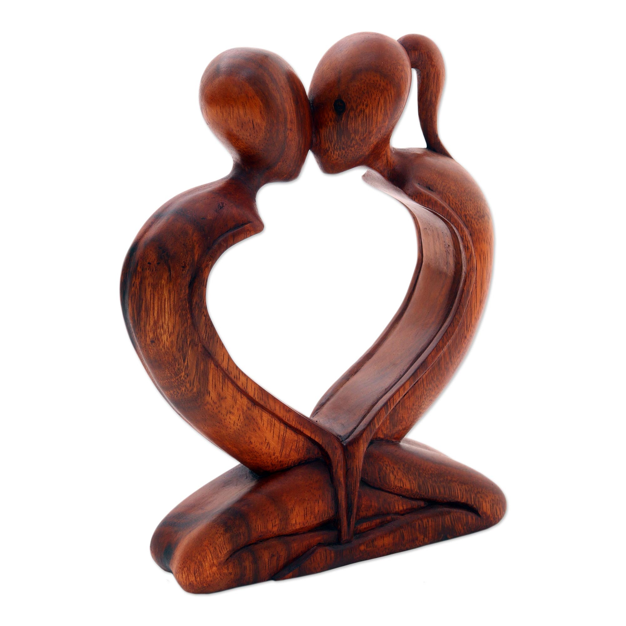 Premium 'Kiss Me Quick!' Handcrafted Wood Sculpture