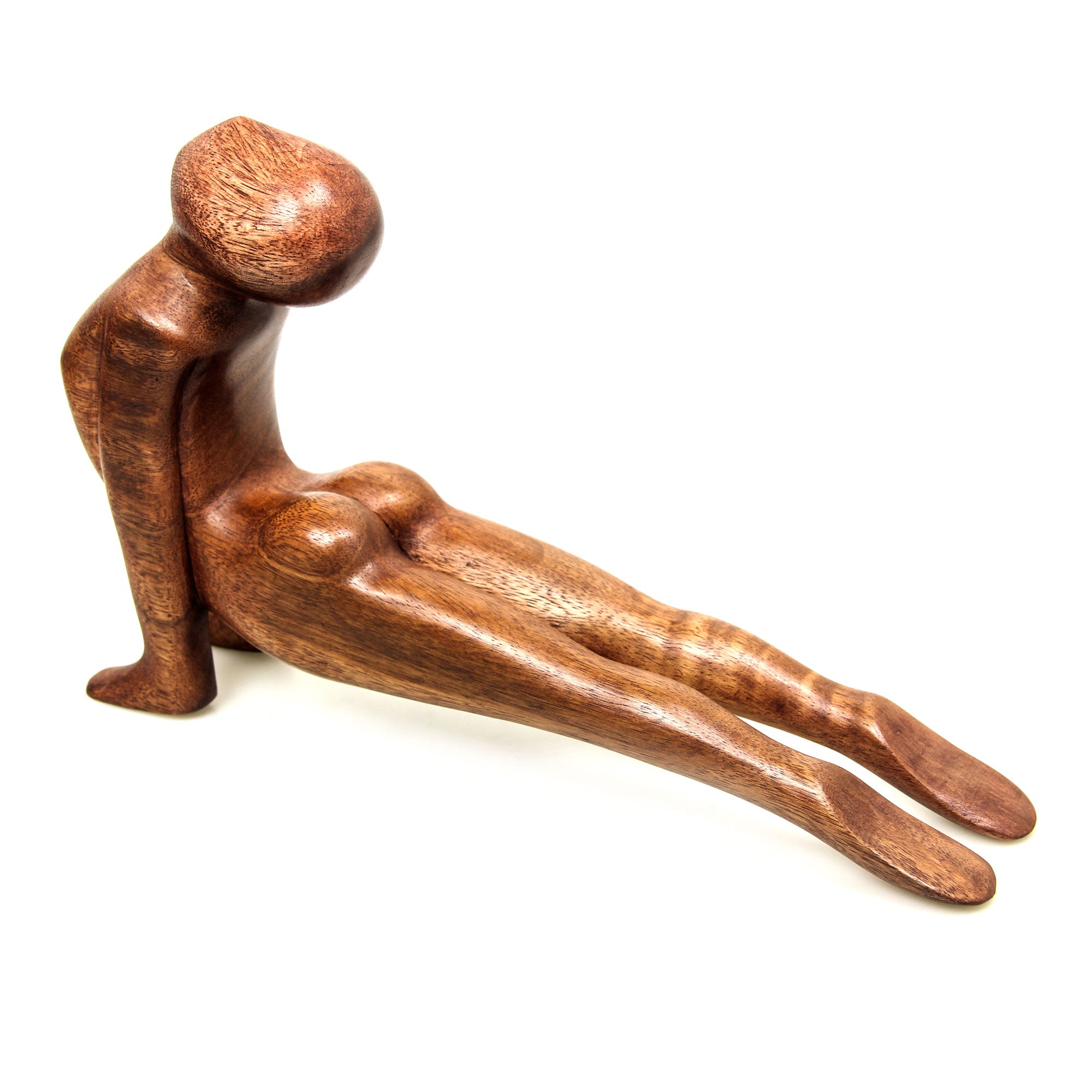 Premium Yoga Cobra Pose Sculpture - Handcrafted Wood Art