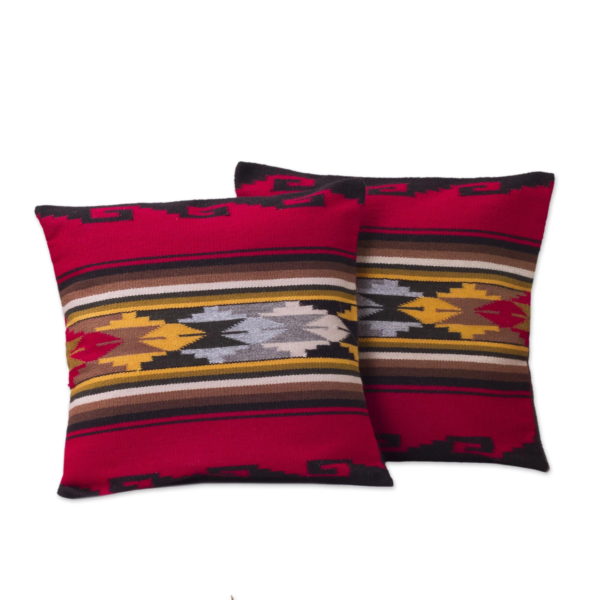 Premium Red Sea Multicolor Throw Pillow Covers - Handcrafted in Peru