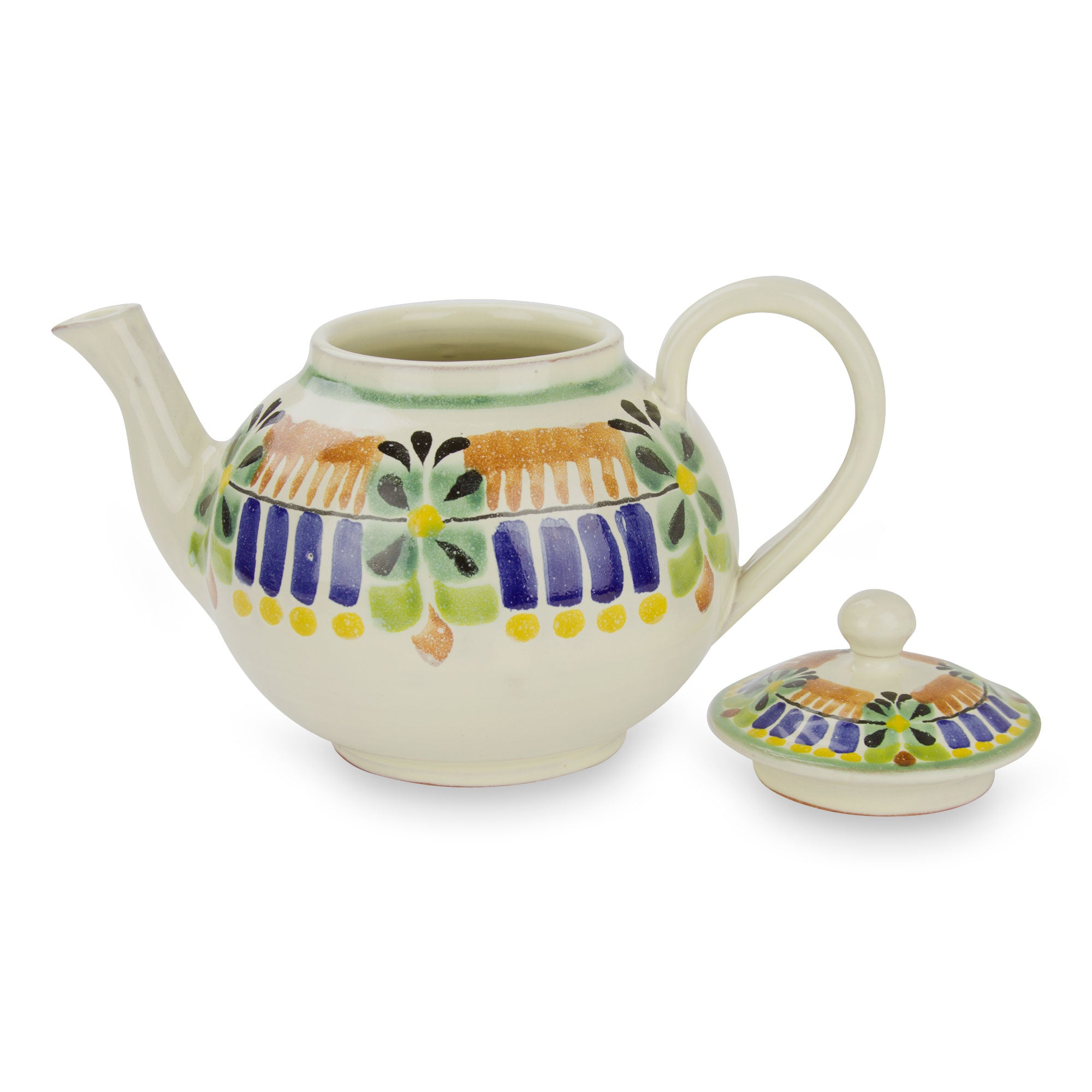 Premium Acapulco Mexican Majolica Teapot - 20 oz Handcrafted Masterpiece