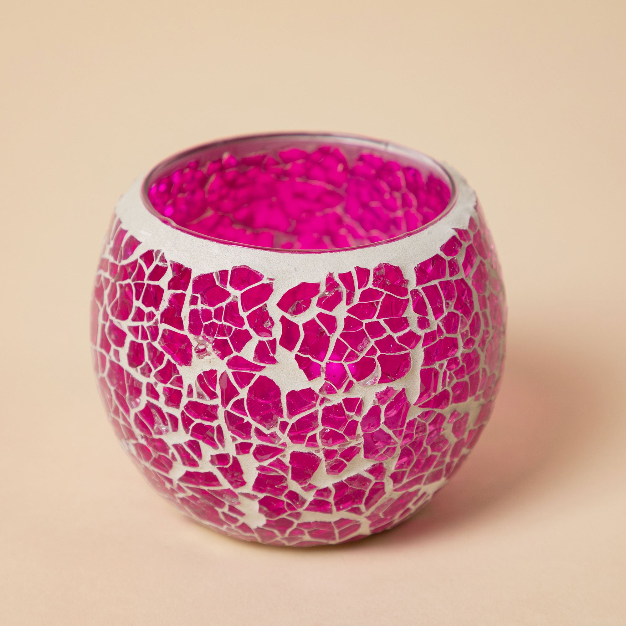 Premium Mosaic Glass Votive Holders - Set of 3