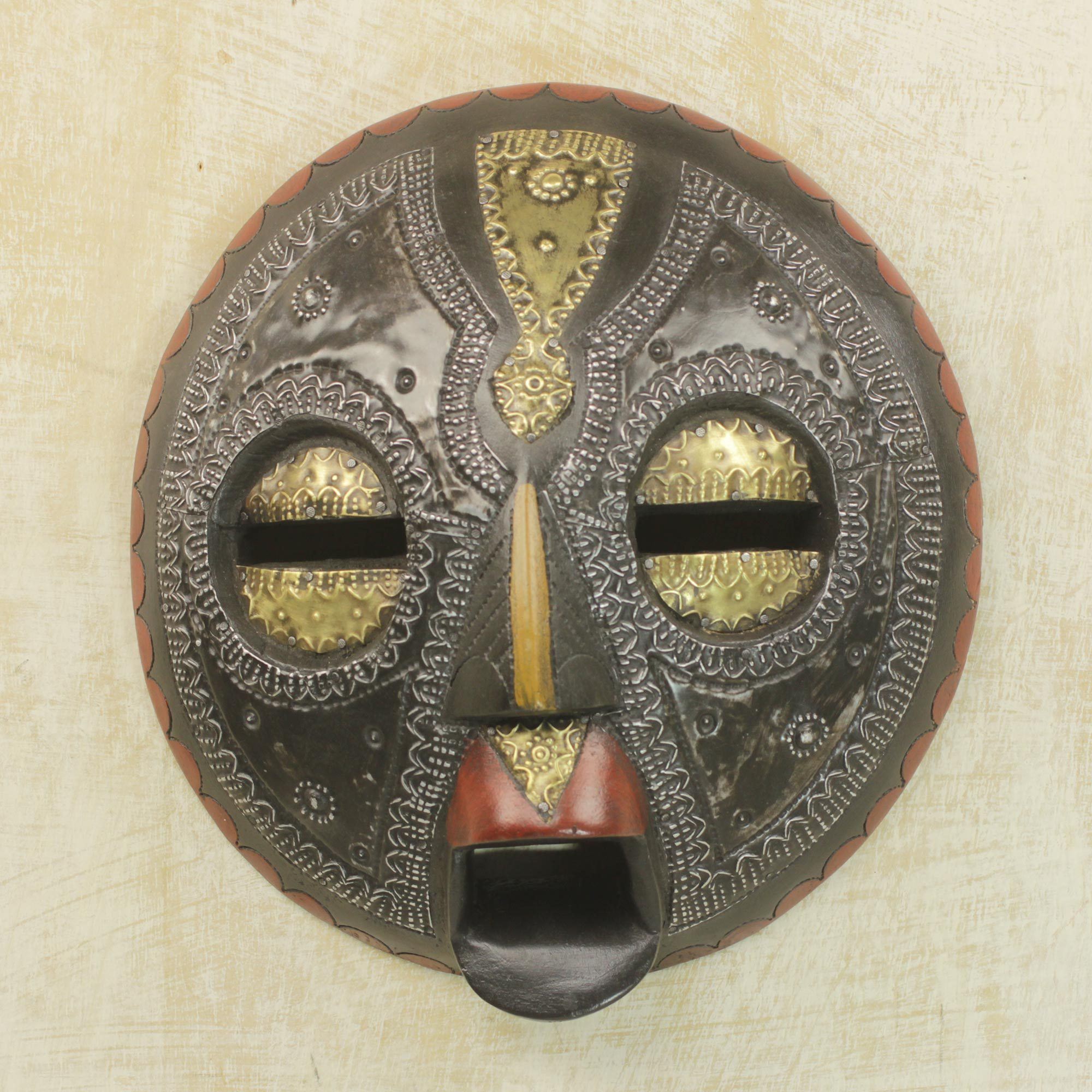 Premium Sese Wood Protection Wall Mask - Handcrafted in Ghana