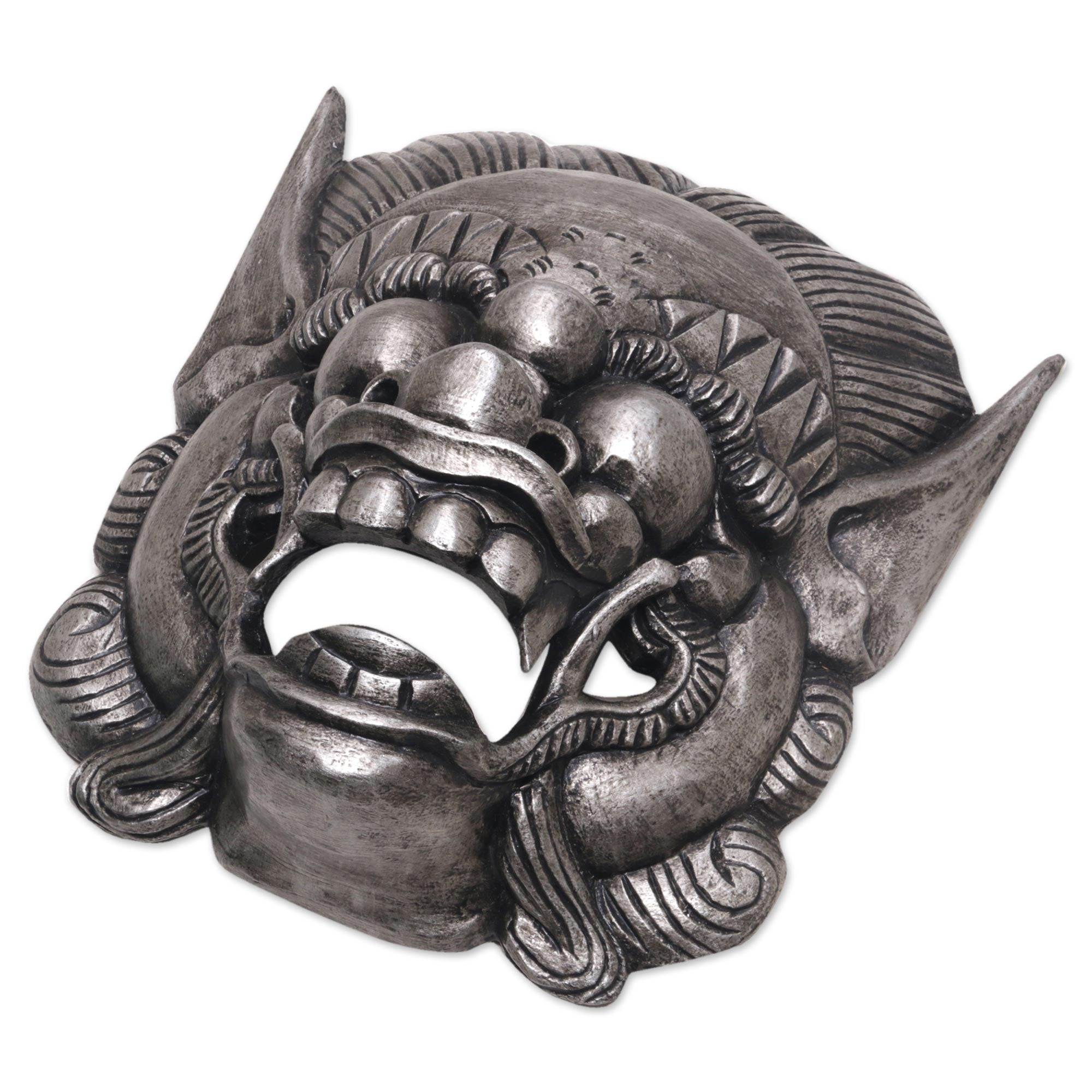 Premium Handmade Albesian Wood Barong Bangkal Mask - Bali Guardian Art