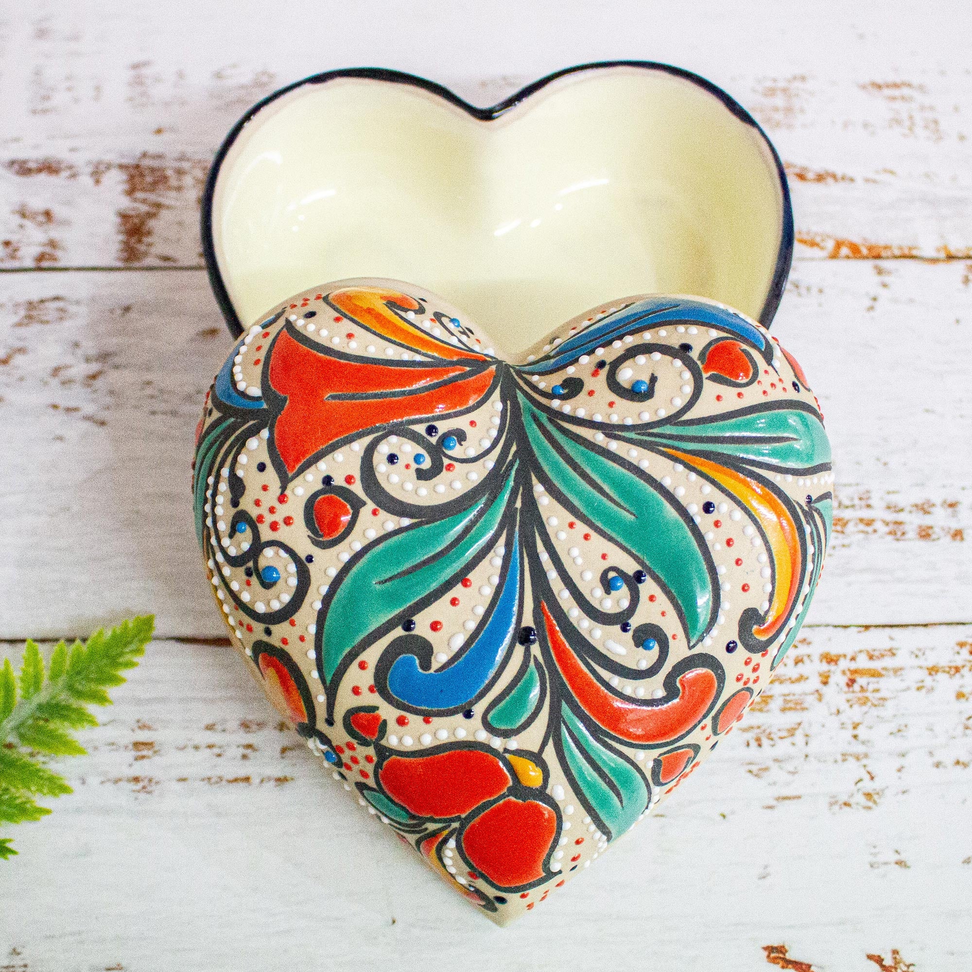 Premium Heart-Shaped Ceramic Jewelry Box - Handmade Treasure Chest