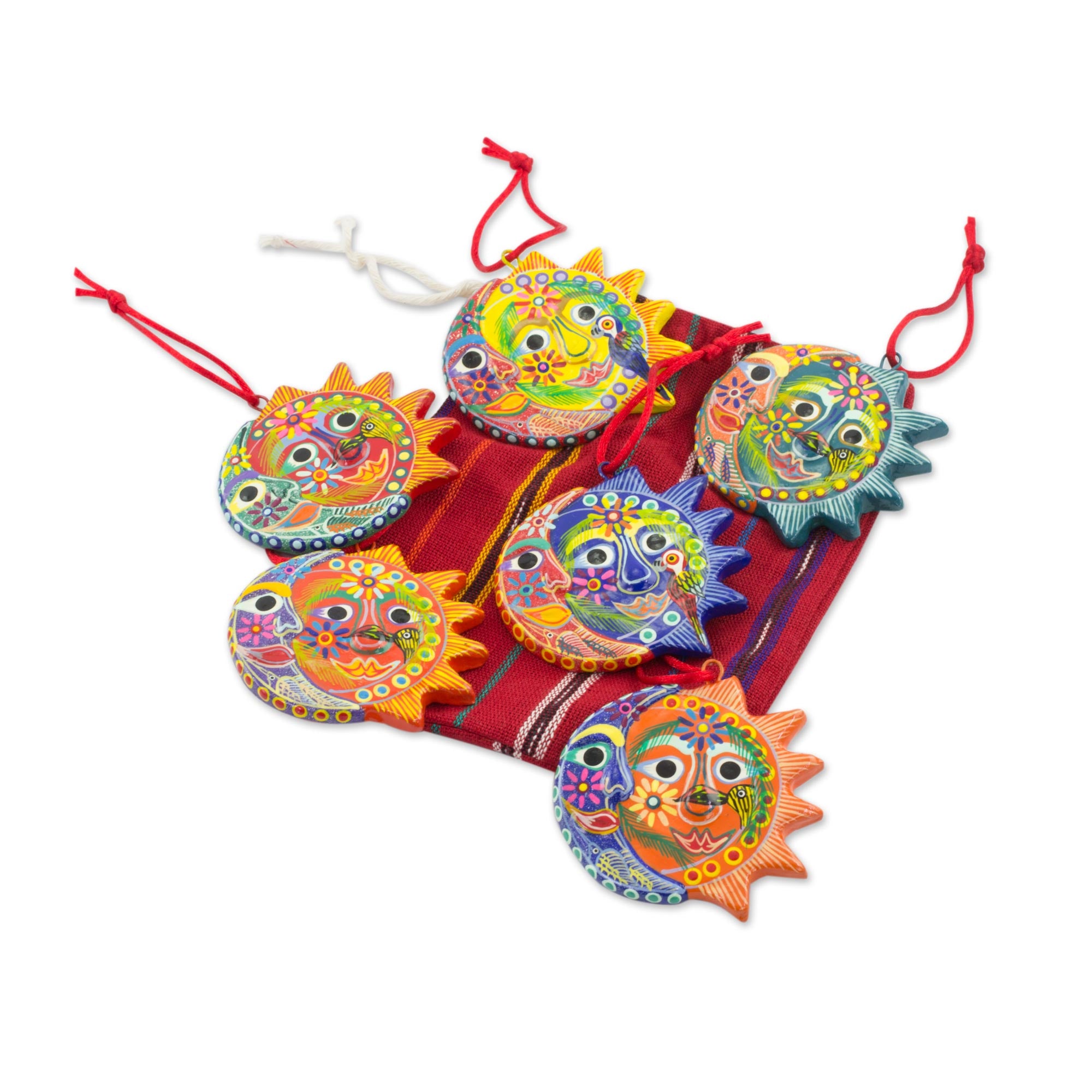 Premium Flower Eclipse Ceramic Ornament Set - Handcrafted Tropical Decor