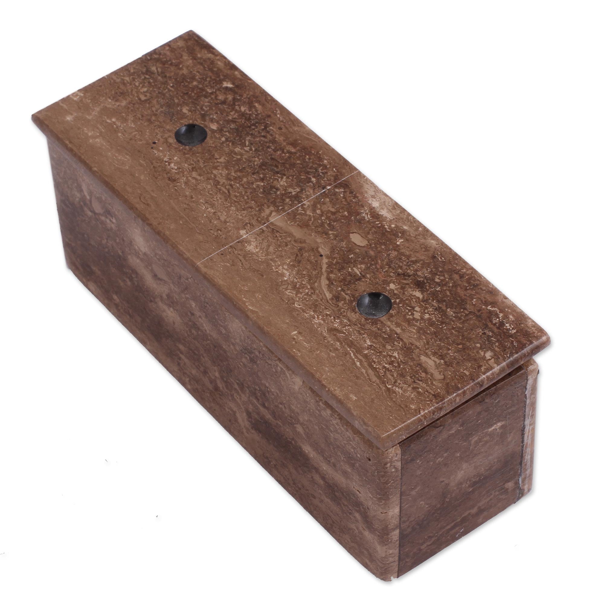 Premium Handcrafted Brown Marble Domino Set - Ultimate Game & Décor Piece from Mexico