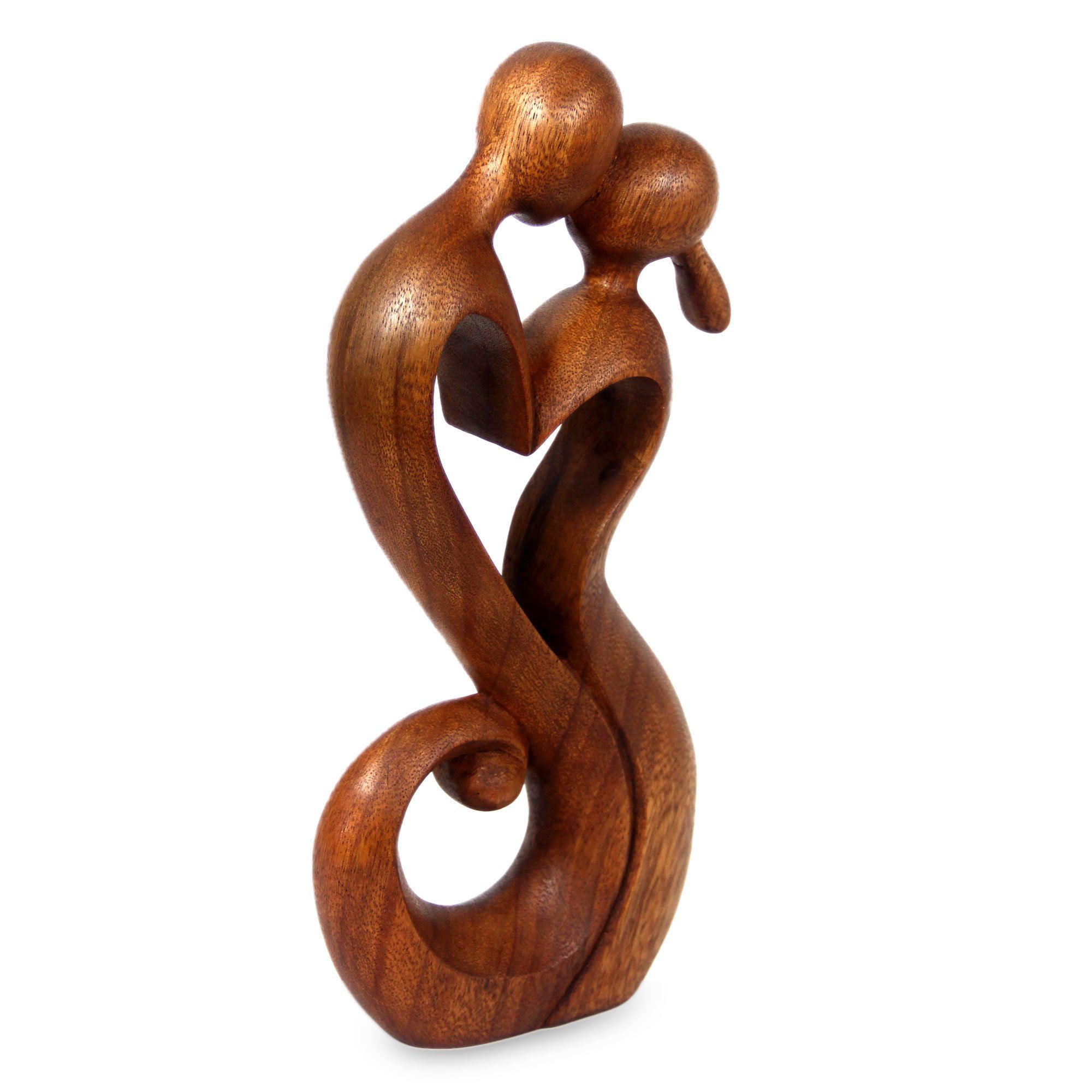 Premium Everlasting Kiss Suar Wood Sculpture - Handcrafted Art