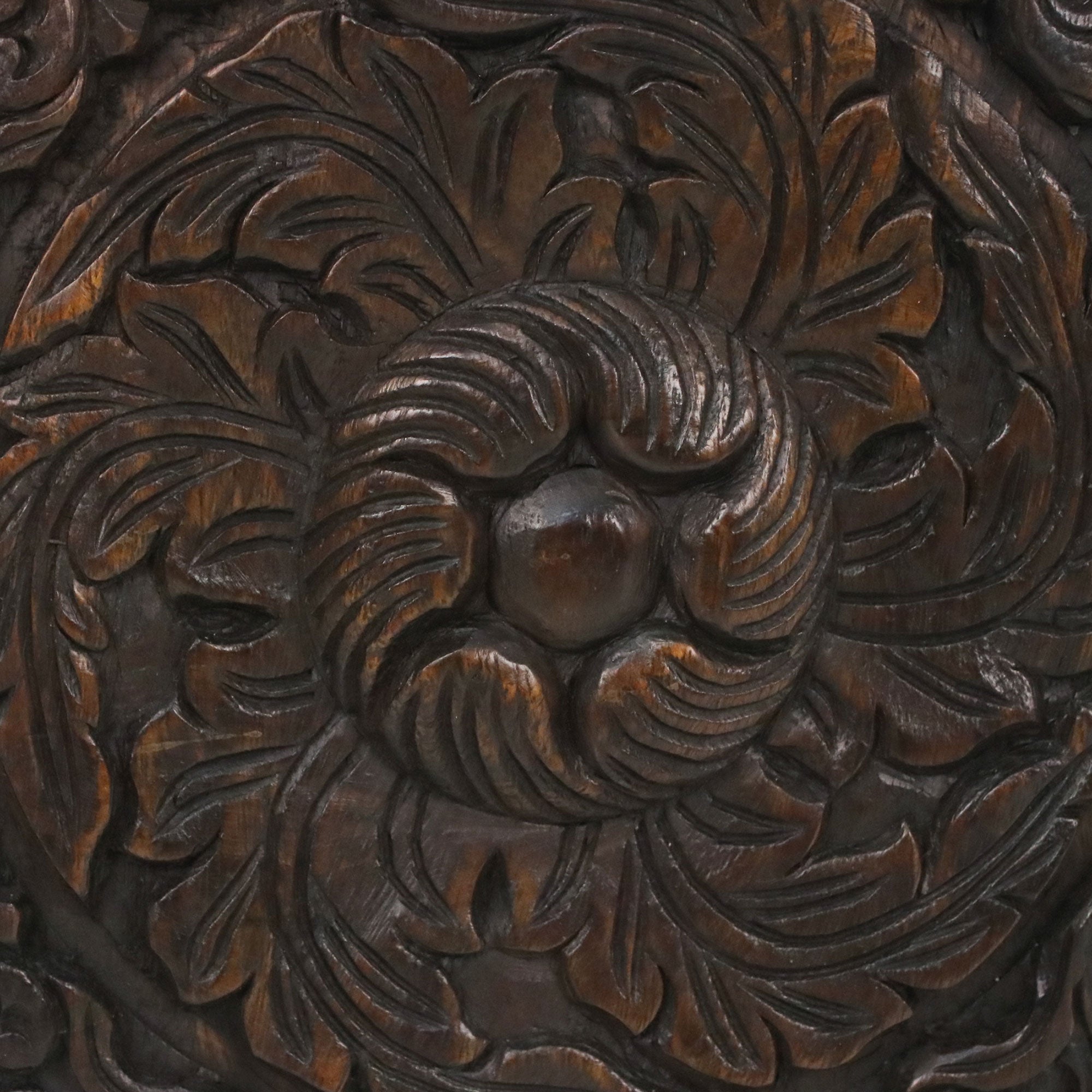 Premium Moonlit Floral Wood Sculpture - Handcrafted Elegance