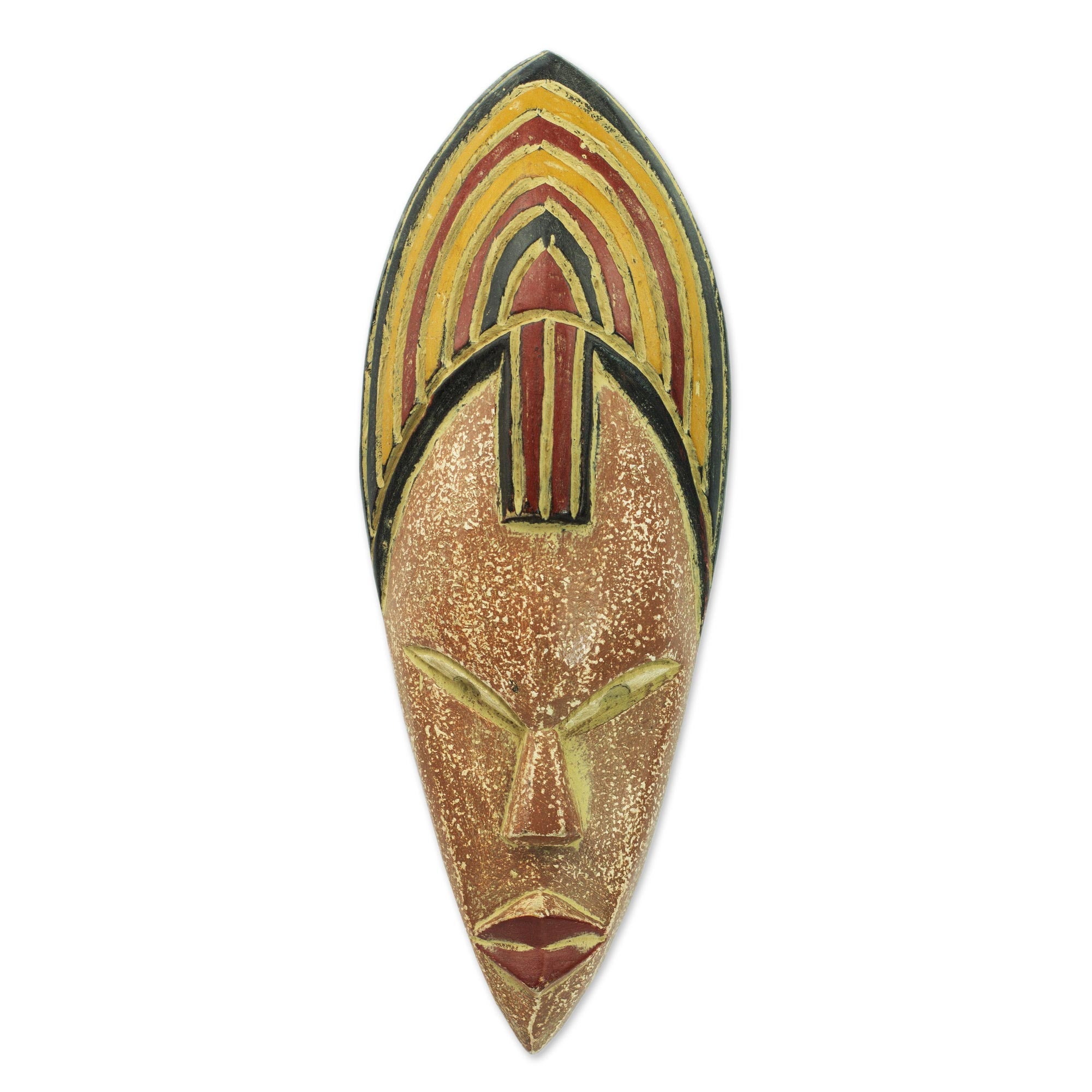 Premium Hand-Carved African Sese Wood Wall Mask – Adedogbo 'Joyfulness is a Crown'