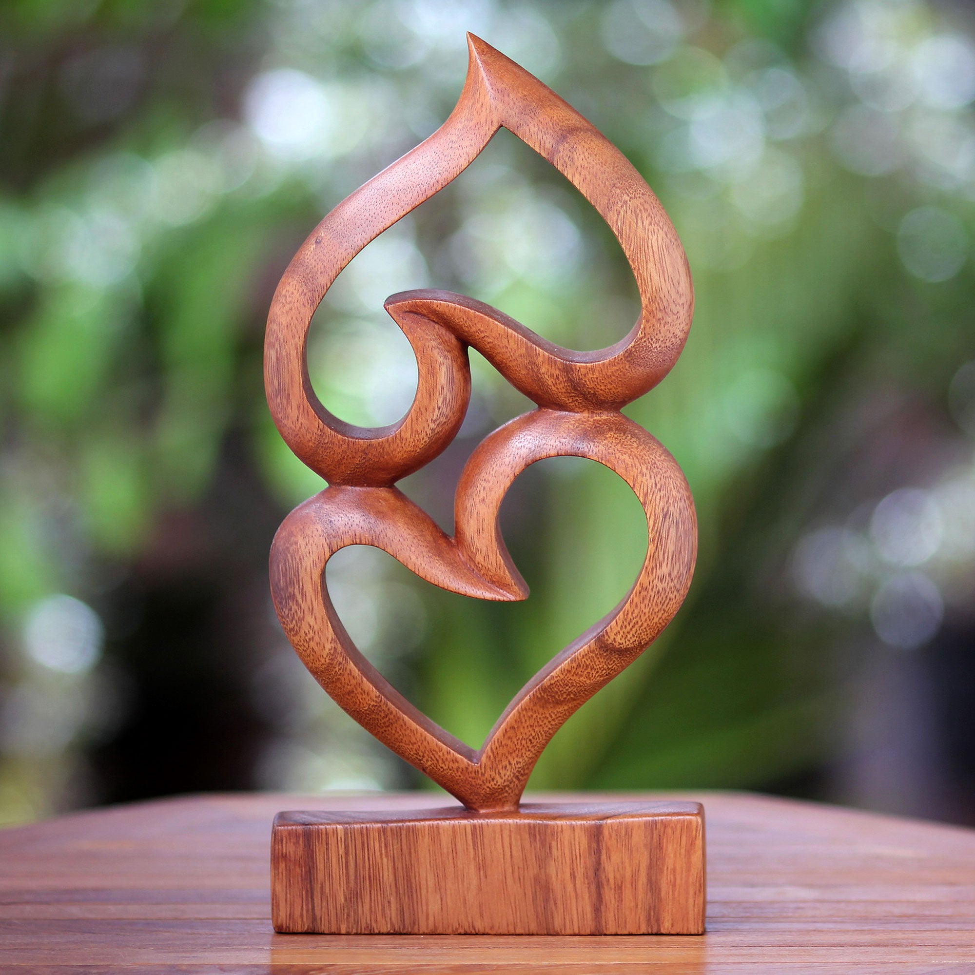 Premium Upside Down Love Handcrafted Wood Sculpture