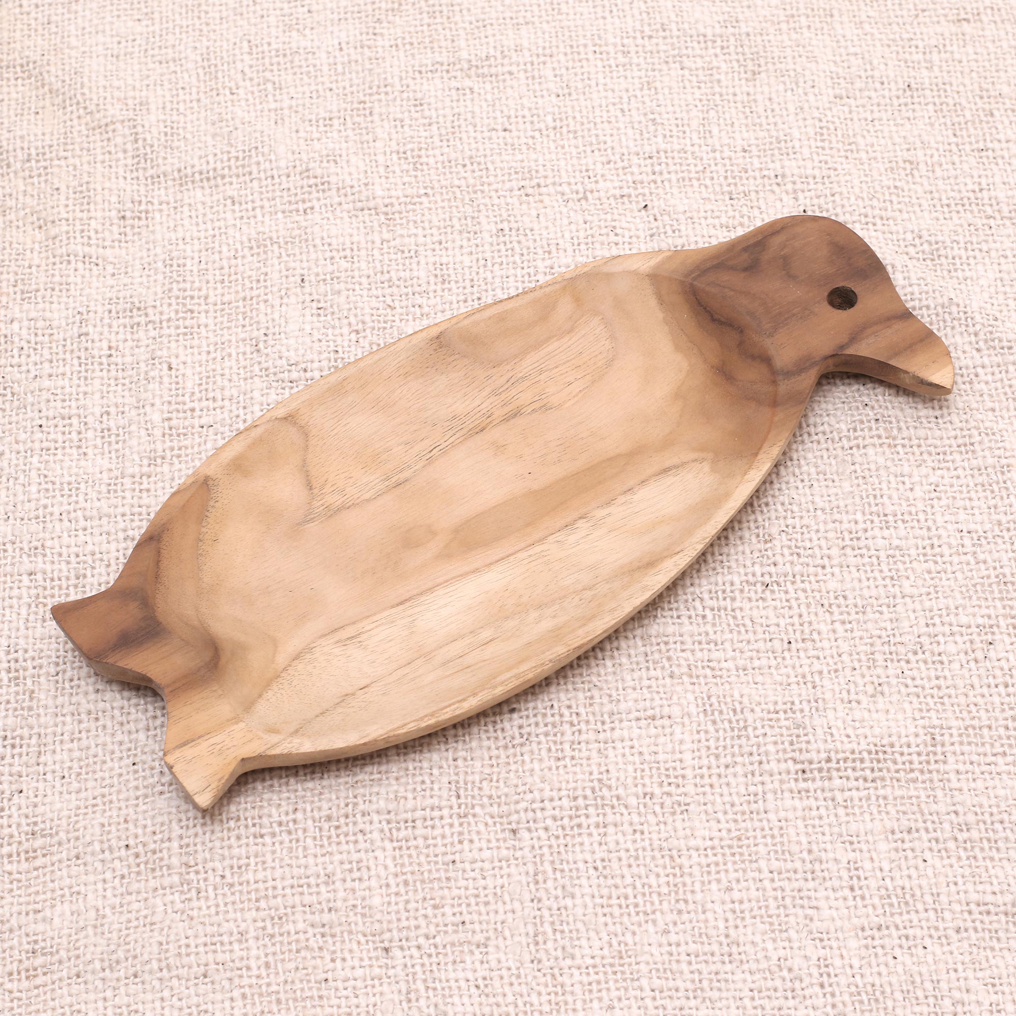 Premium Penguin-Shaped Teak Wood Serving Platter - Ultimate Dining Upgrade