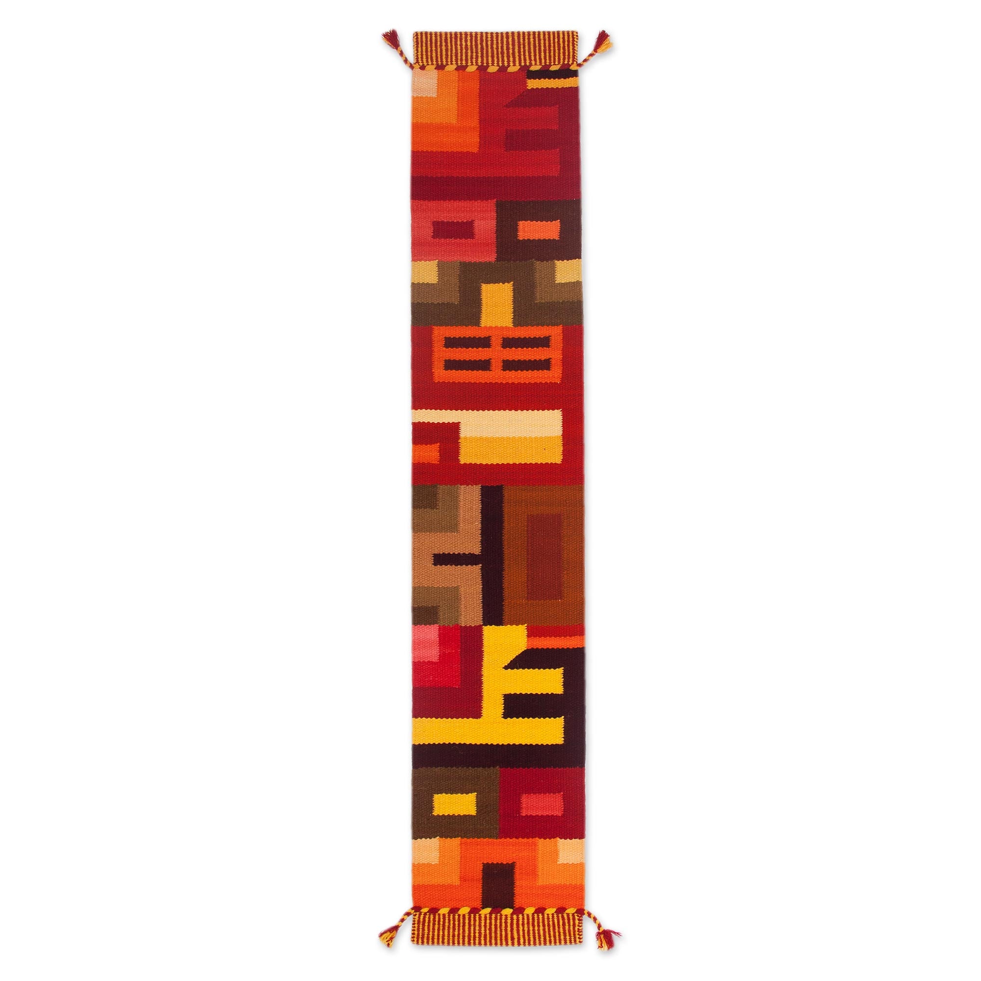 Premium Handwoven Sunset-Inspired Wool Blend Table Runner – Artisan Crafted in Peru