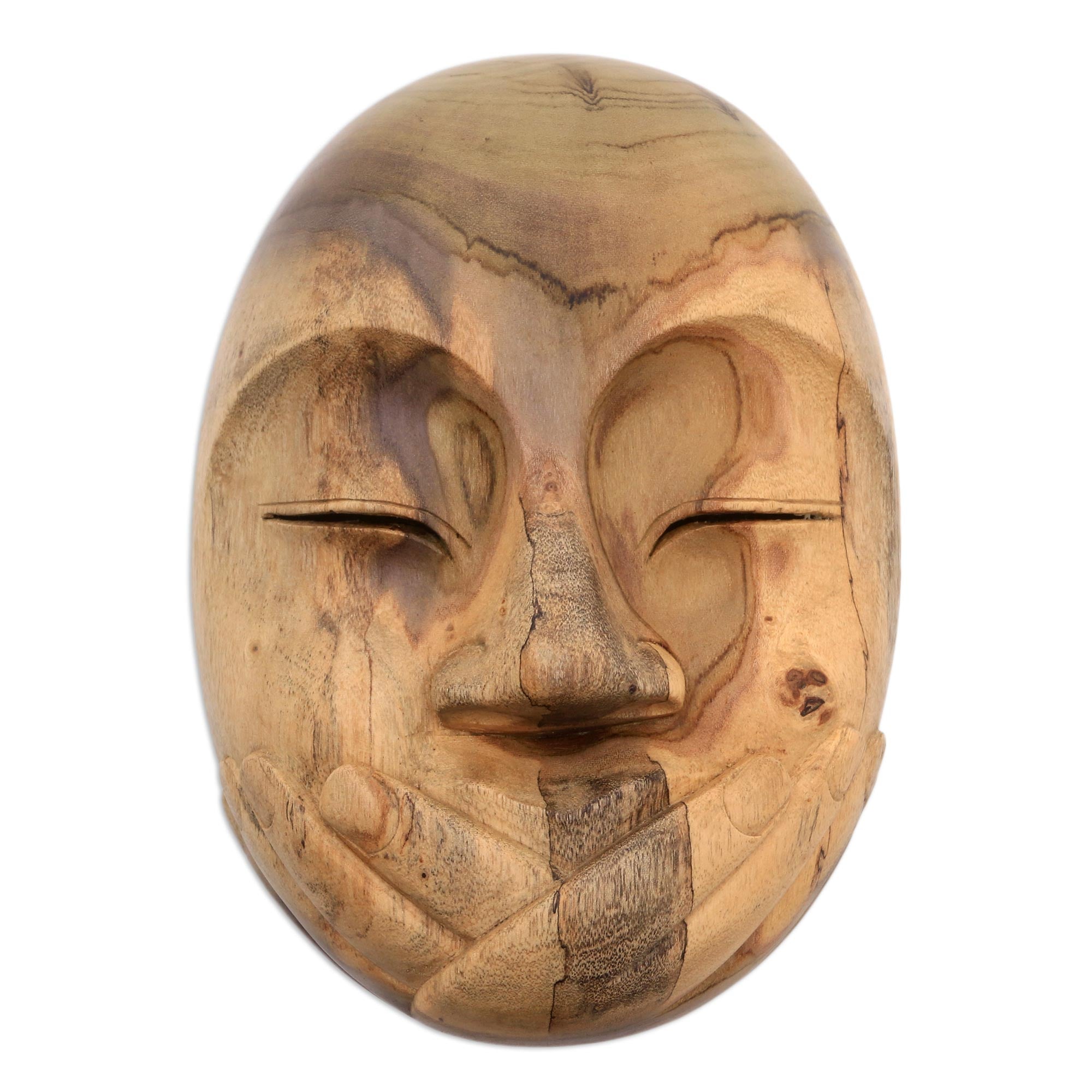 Premium Handcrafted Hibiscus Wood Wall Mask - Universal Expression Art