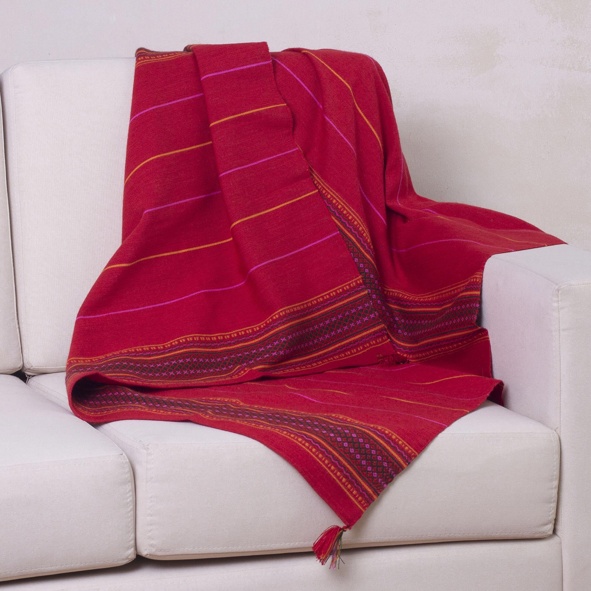 Premium Red Butterfly Alpaca Wool Blend Throw Blanket - Ultimate Comfort