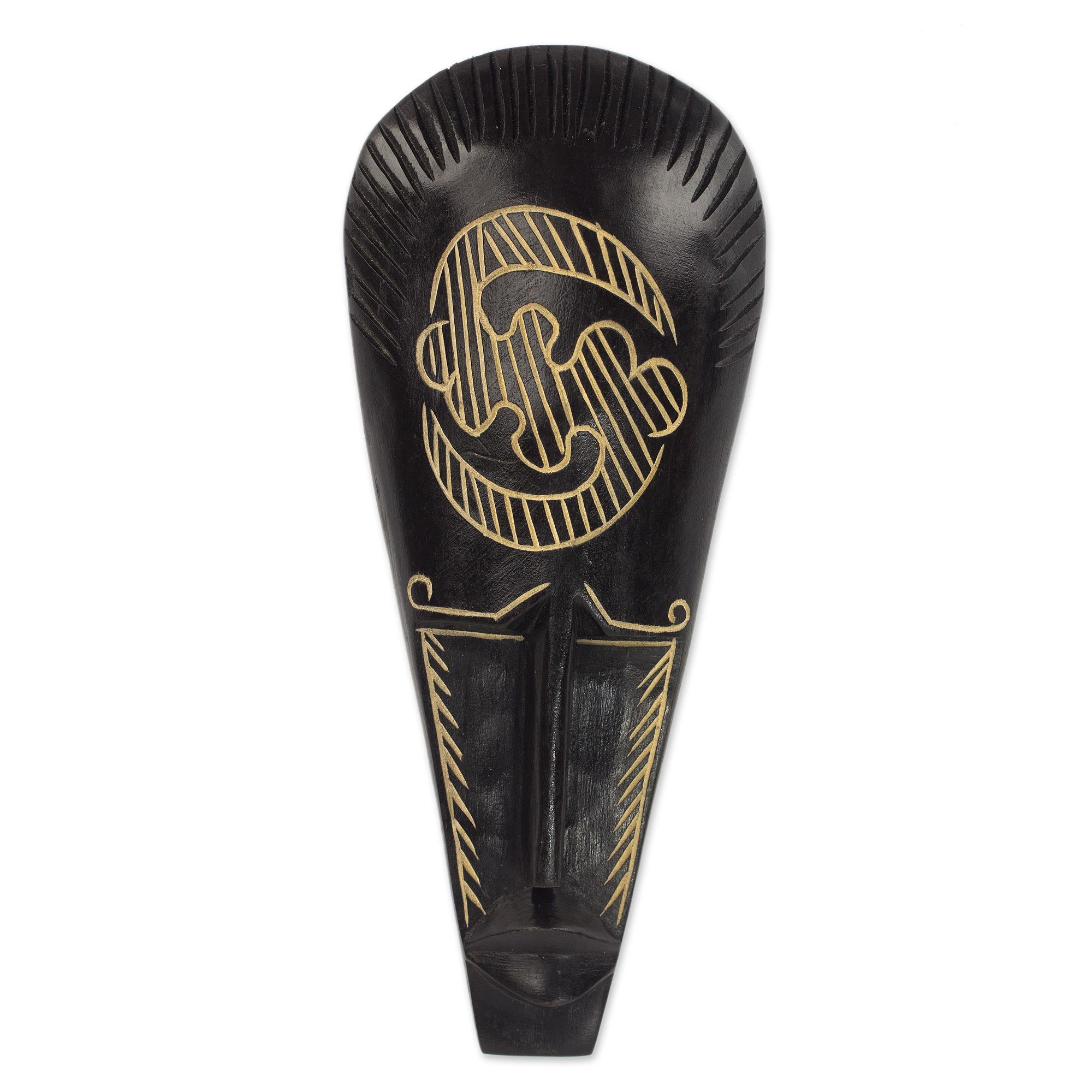 Premium Handcrafted Gye Nyame Wood Mask - 'Fear Only God'