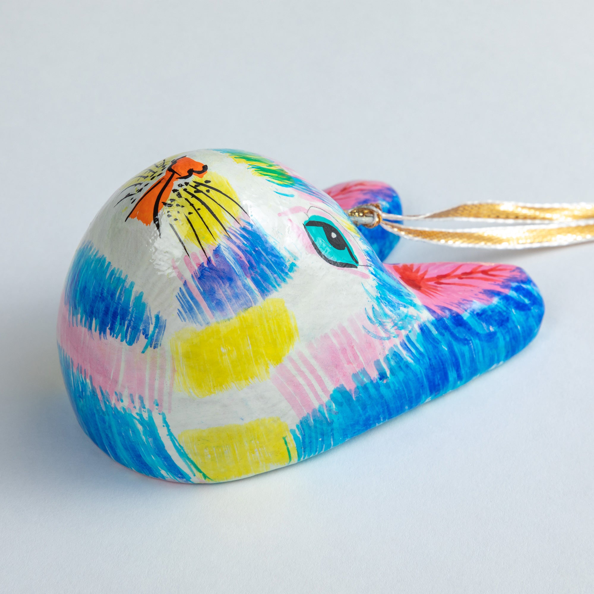 Premium Hand-Painted Cat Ornament - Unique Artisan Craft