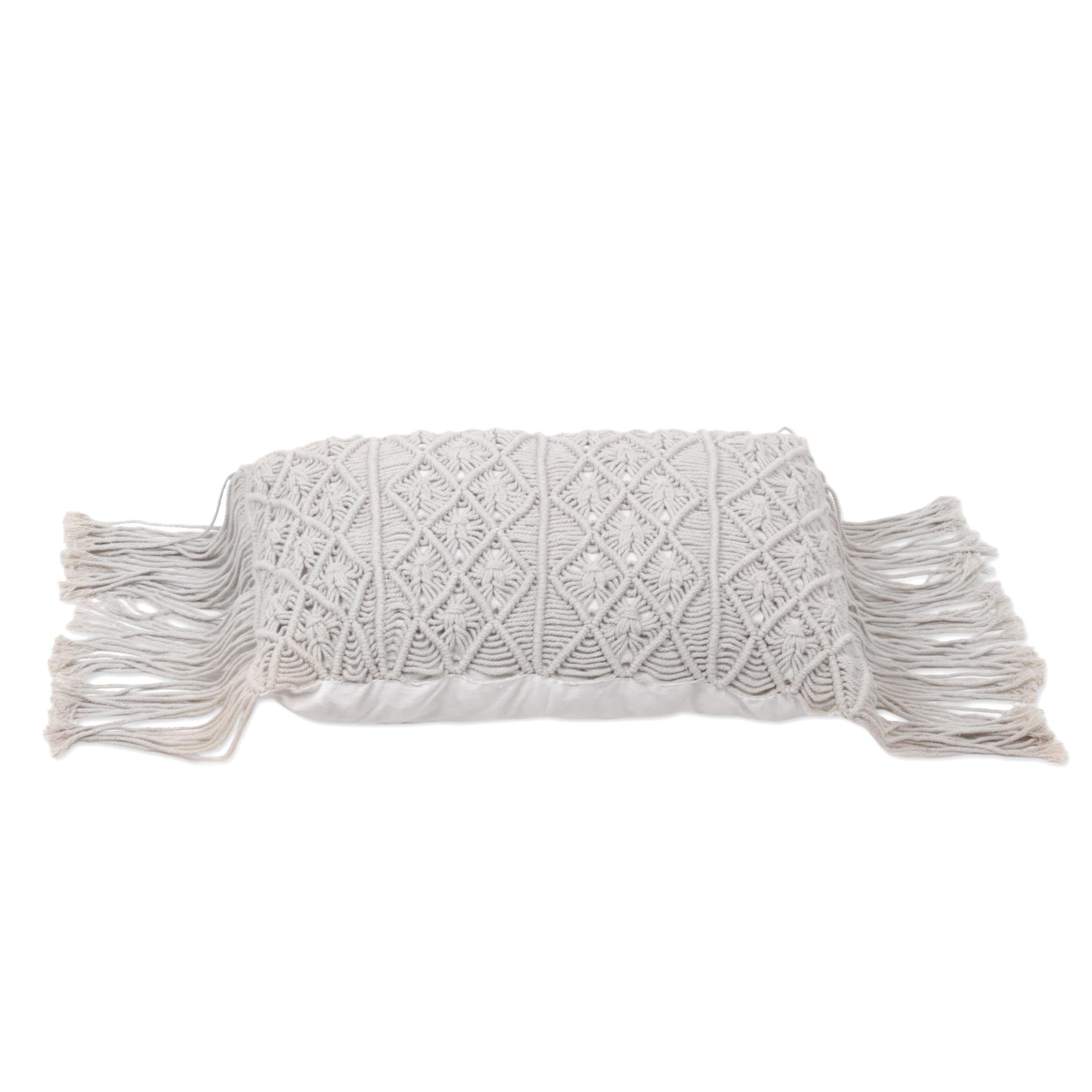 Premium Handwoven Beige Cotton Pillow Cover 'Bali Weave' - Small