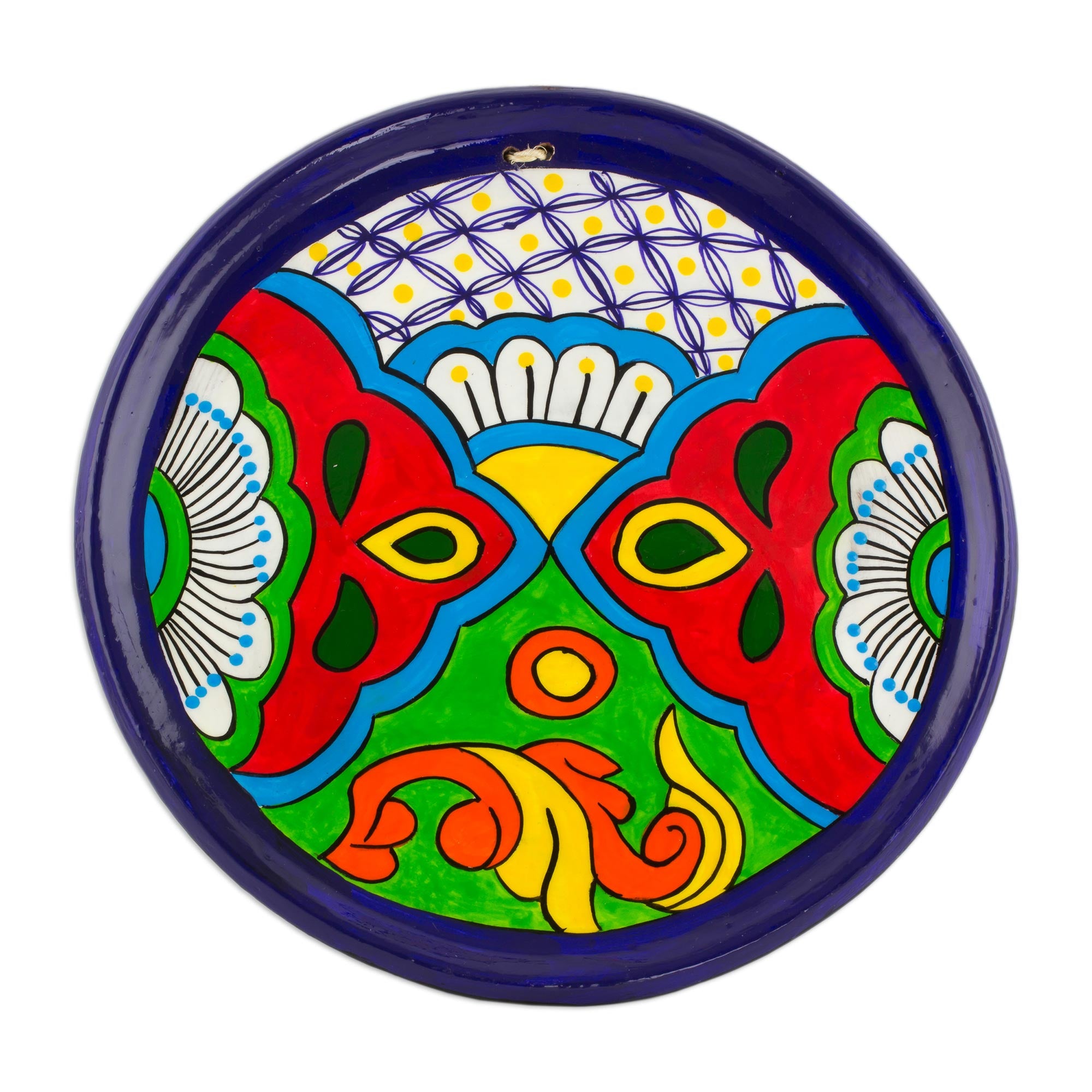 Premium Hand-Painted Floral Ceramic Plate – Guatemalan Artistry