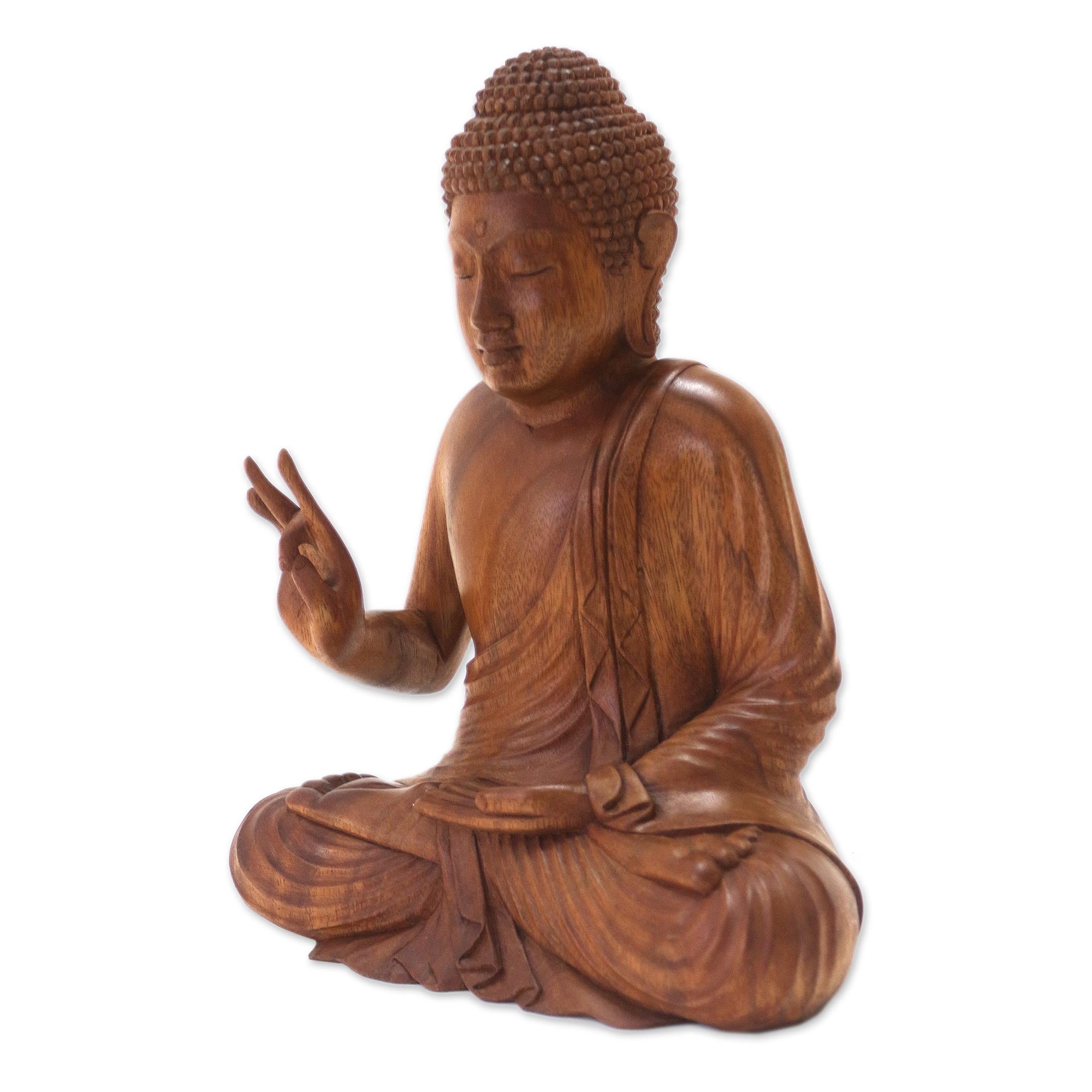 Premium Balinese Suar Wood Buddha Statue – Handcrafted Meditation Art Piece