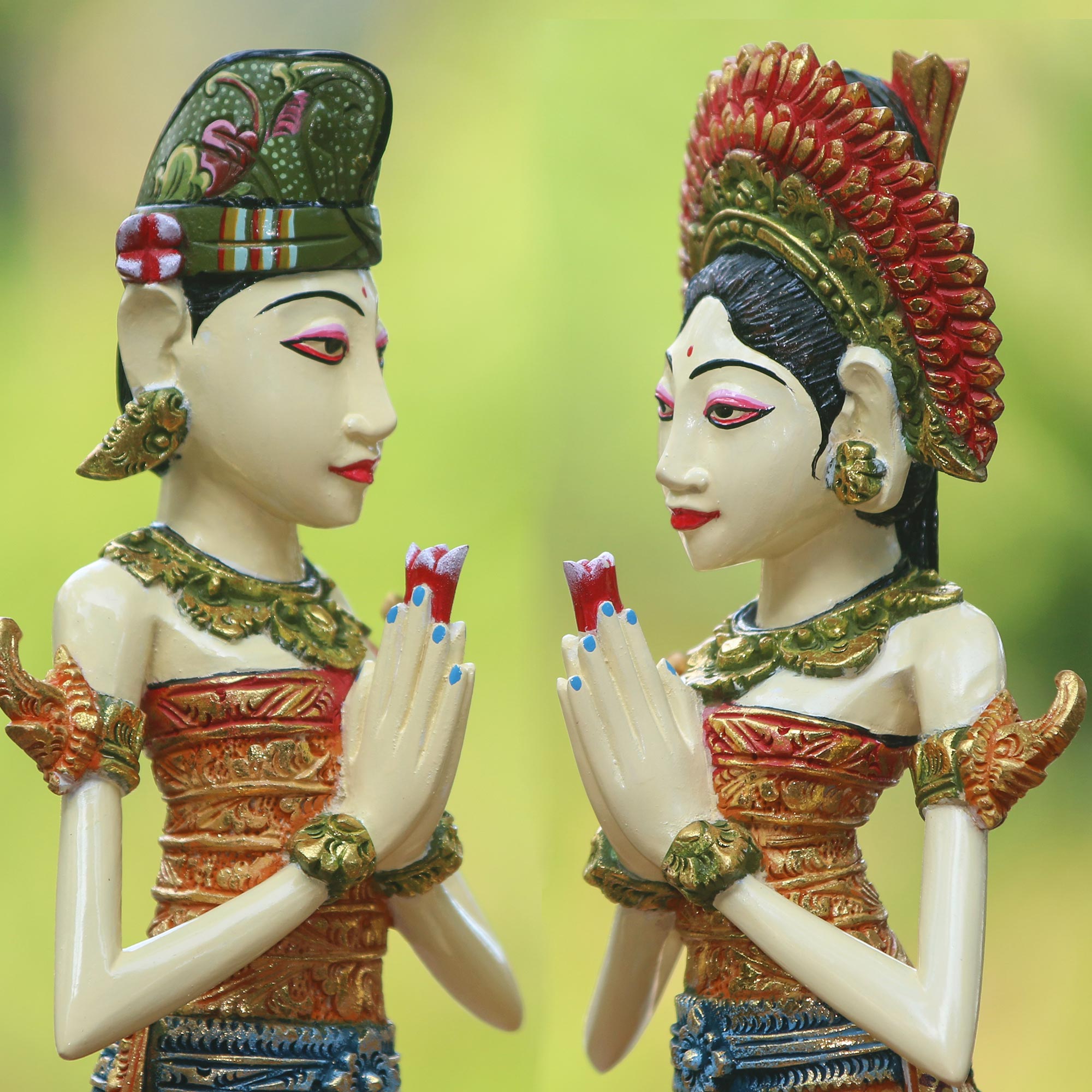 Premium Balinese Wedding Sculptures - Handcrafted Bride & Groom Pair