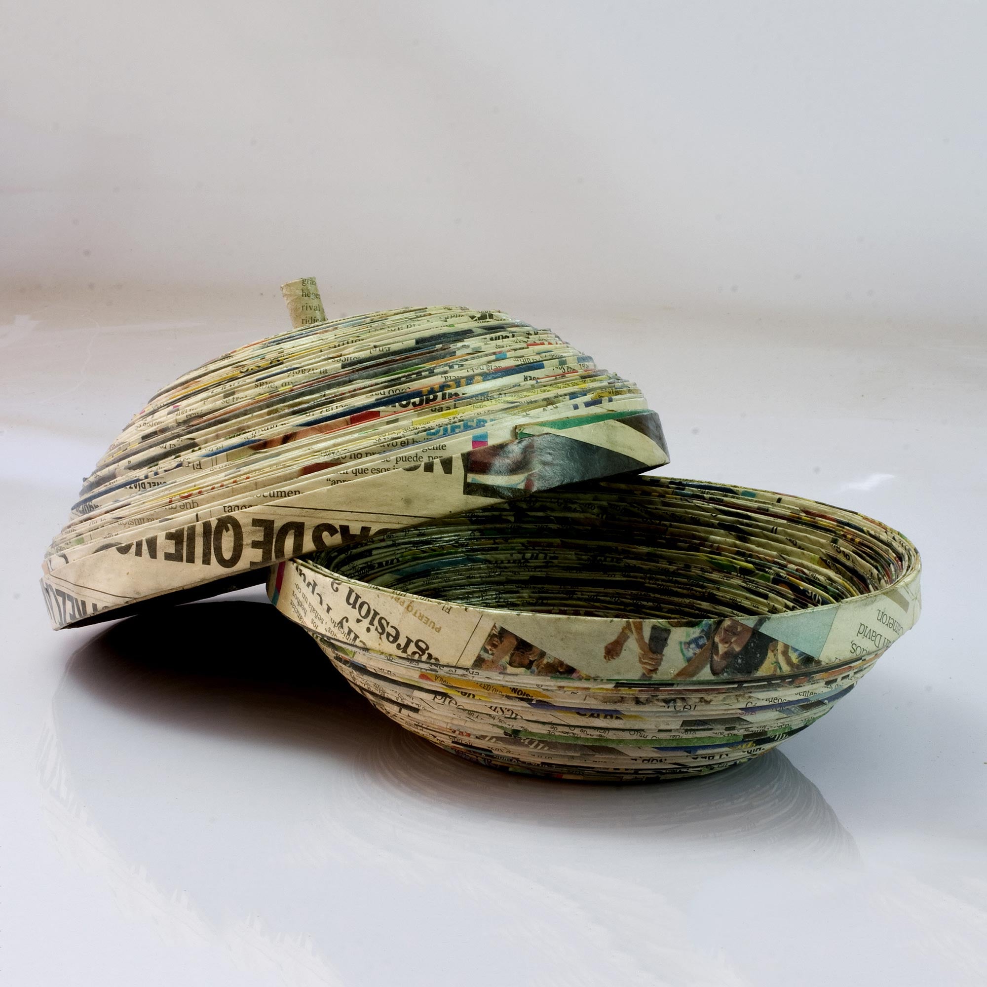 Premium Handcrafted Recycled Newspaper Basket from Guatemala | Eco-Friendly Decorative Storage