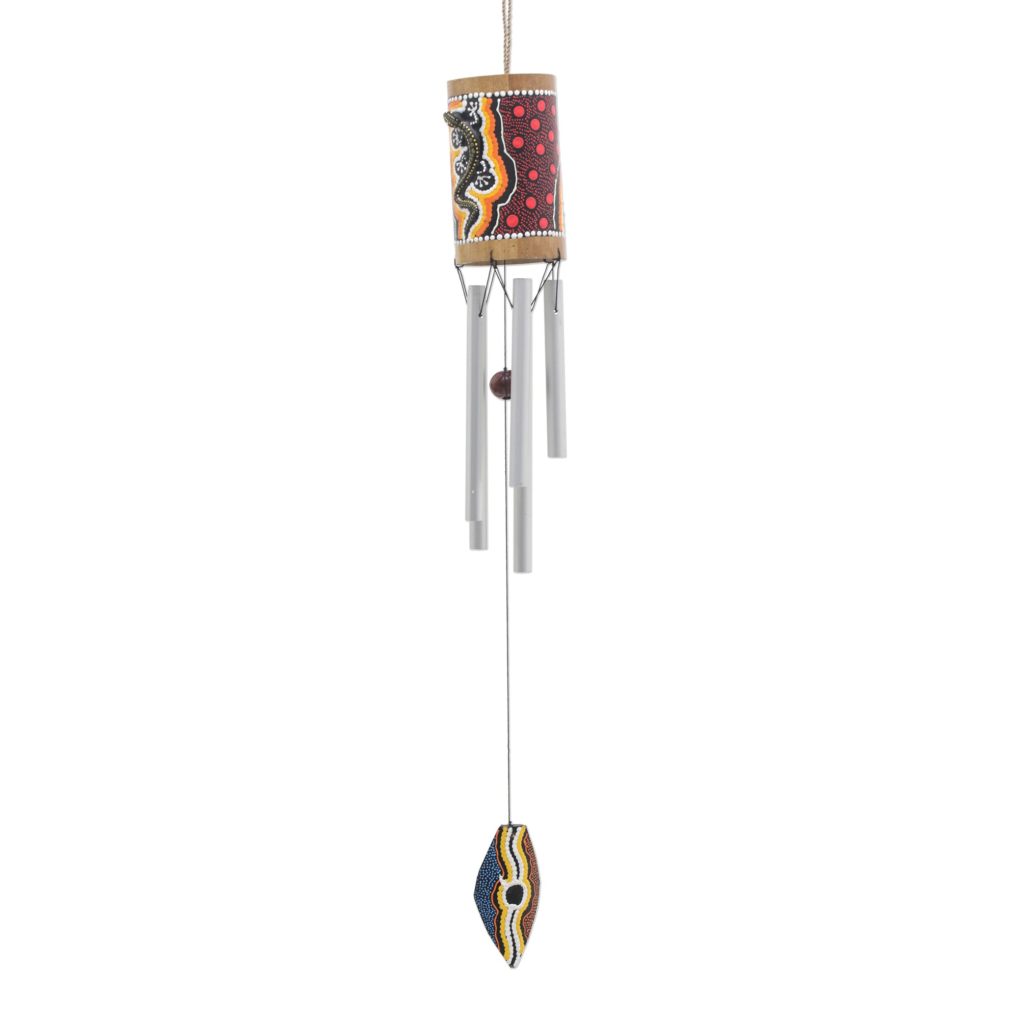 Premium Hand-Painted Gecko Bamboo Wind Chimes – Authentic Bali Artisan Craft