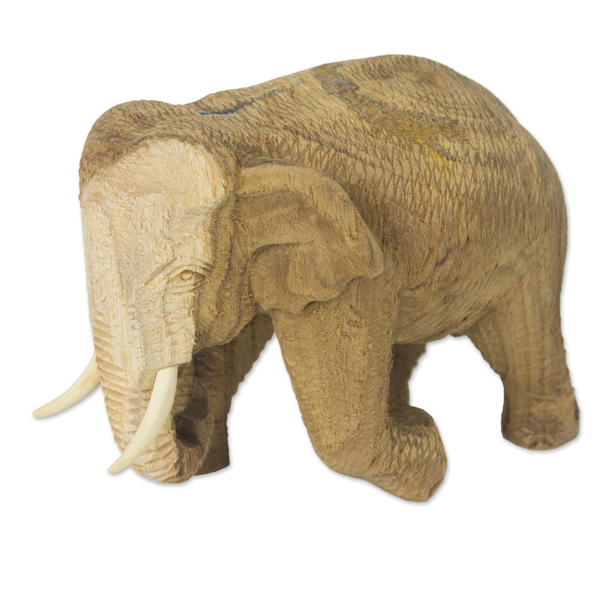 Premium Handcrafted Rain Tree & Ivory Wood Elephant Statue – Blissful Elephant