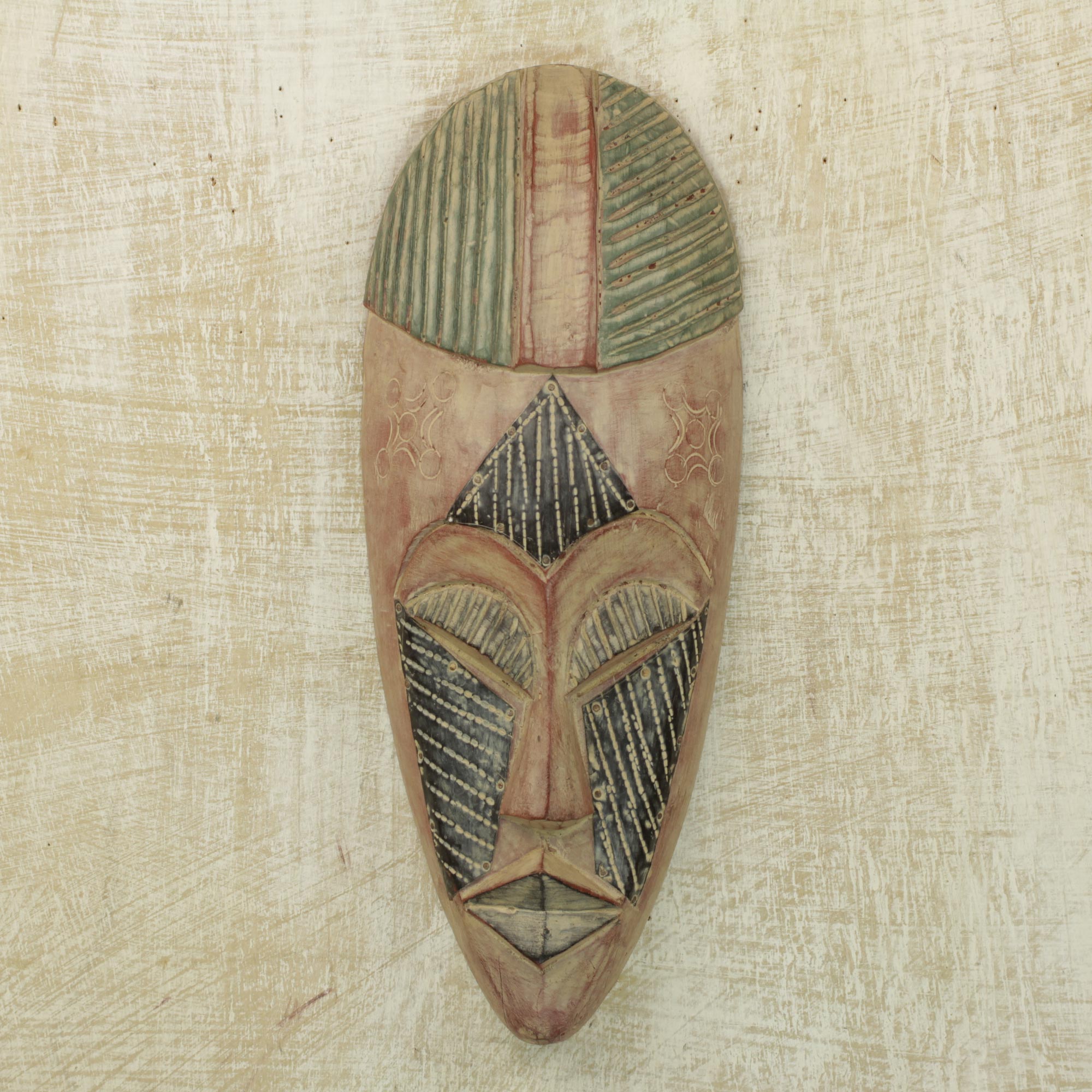 Premium Edem Ewe Wood Mask - Handcrafted Artisan Masterpiece