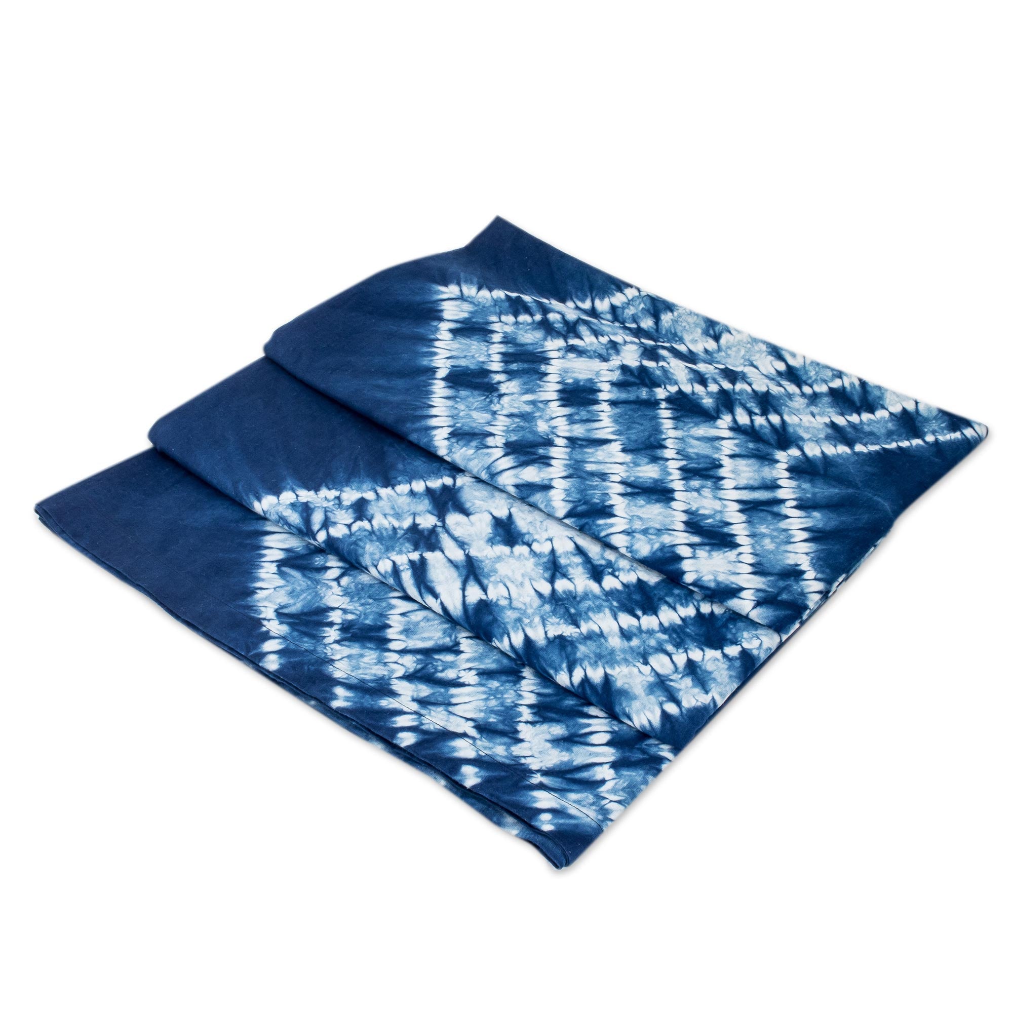 Premium Handcrafted Indigo Shibori Cotton Tablecloth - Artisan Designed