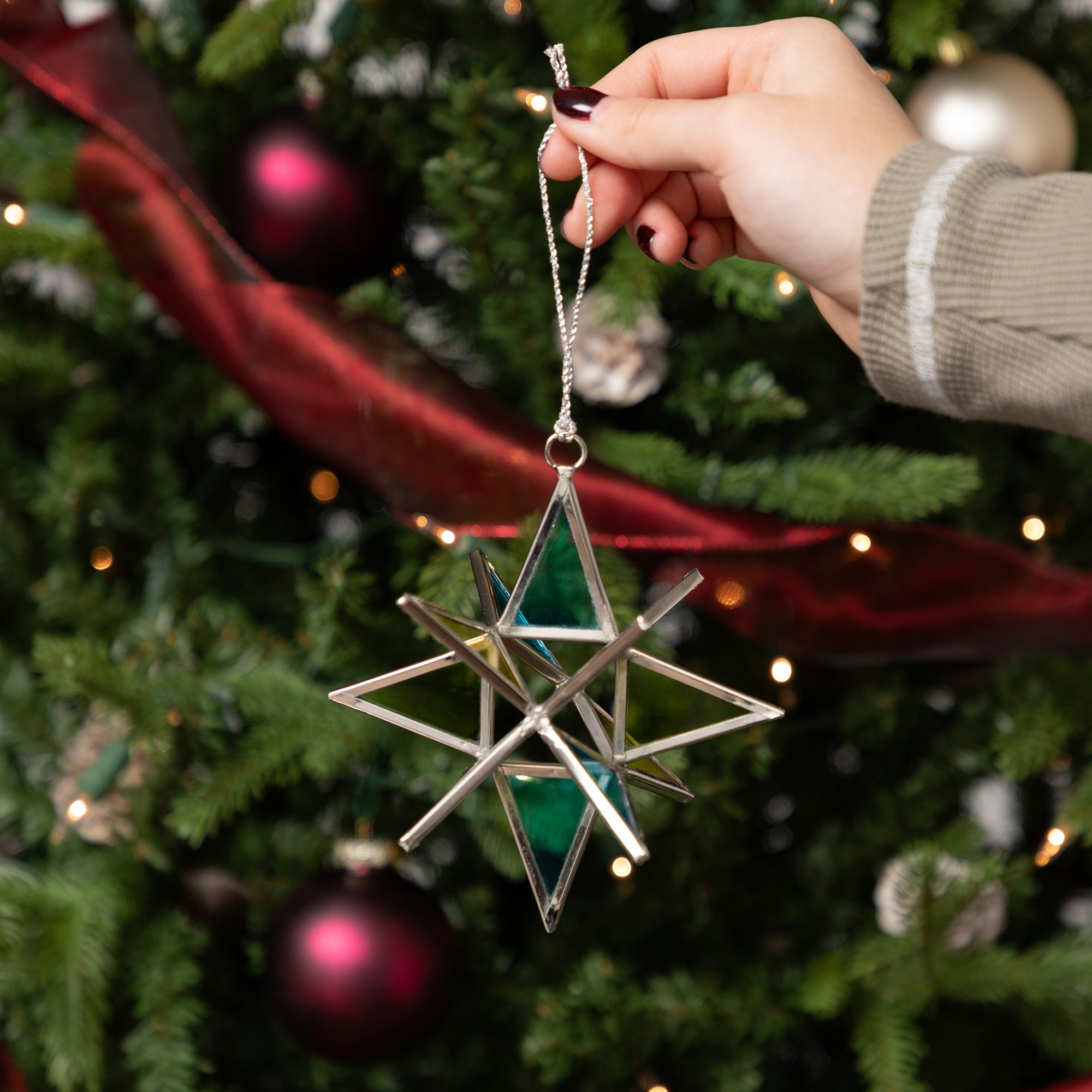 Premium Handcrafted Moravian Star Ornament | Fair Trade Stained Glass Decor
