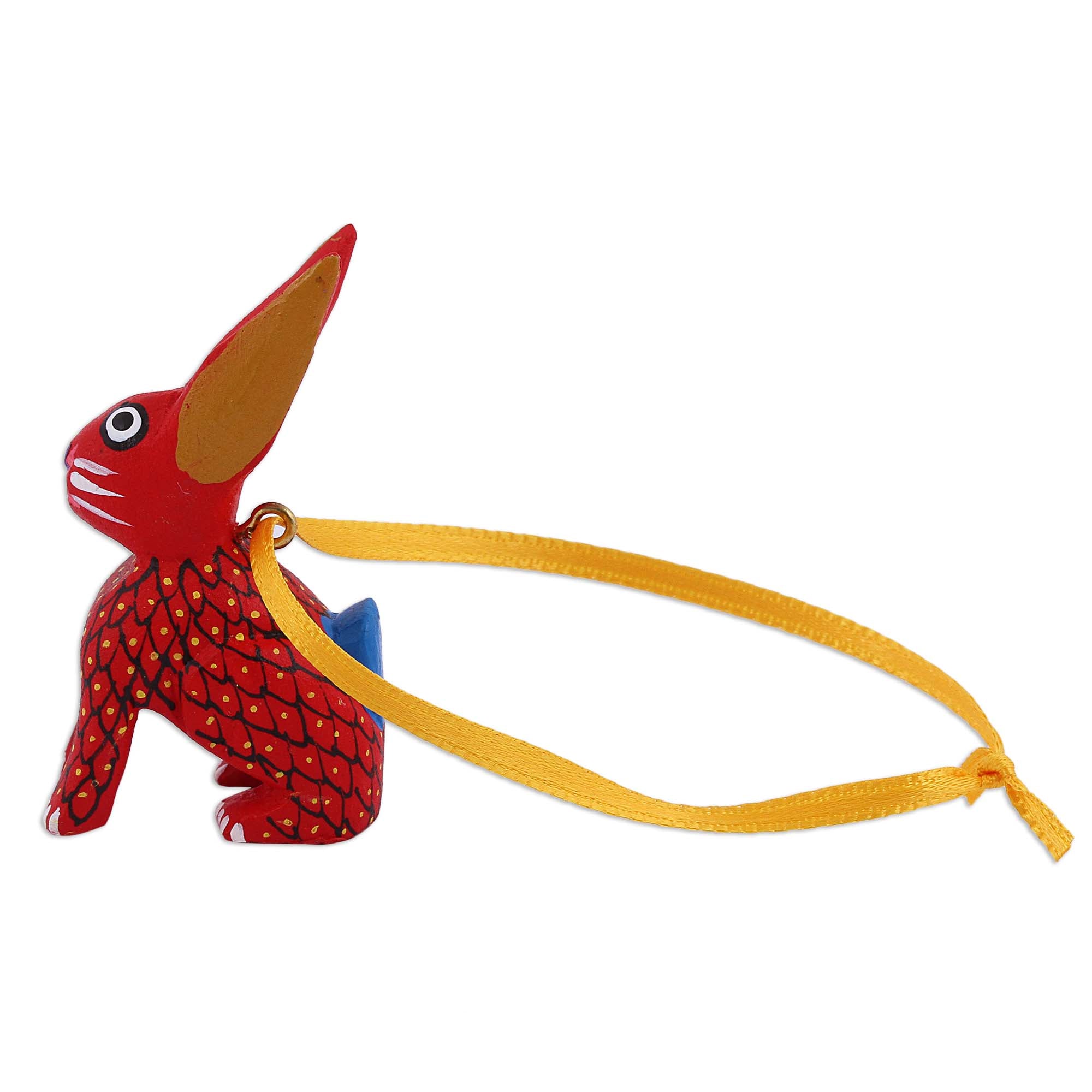 Premium Hand-Crafted Sweet Rabbits Wood Alebrije Ornaments (Set of 5) - Authentic Mexican Art