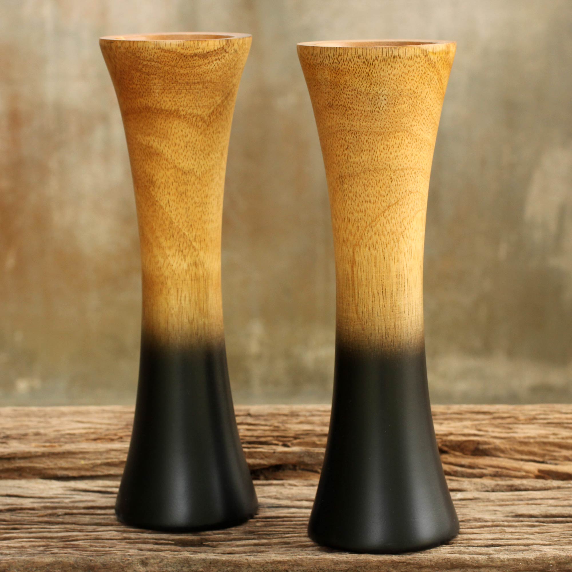 Premium Volcano Ombre Mango Wood Vase Set