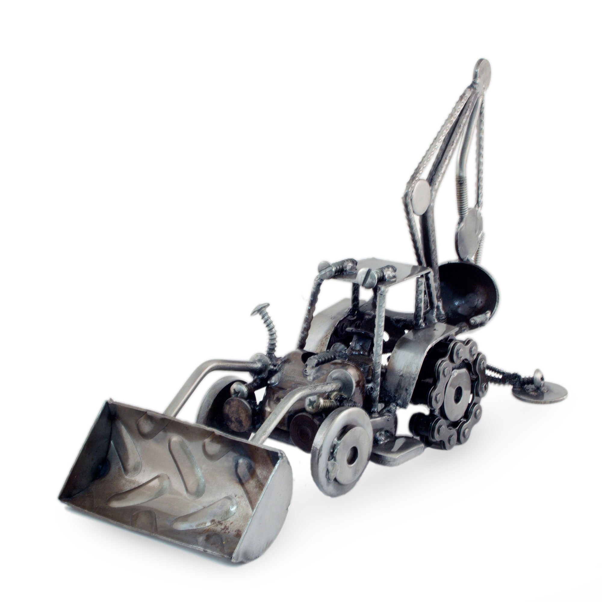 Premium Rustic Bulldozer Recycled Metal Art Sculpture