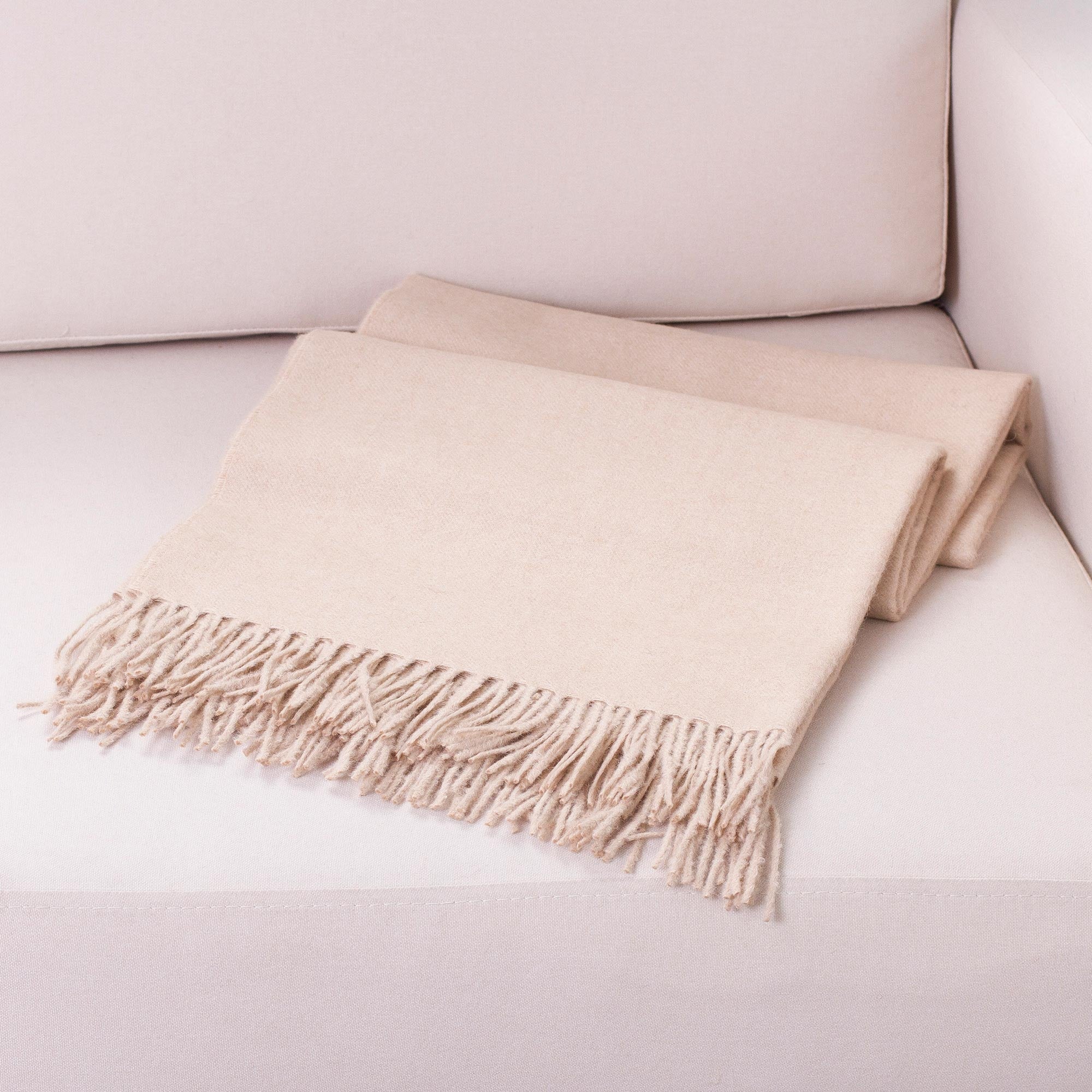 Premium Alpaca Throw - Ultimate Cozy Beige Blanket